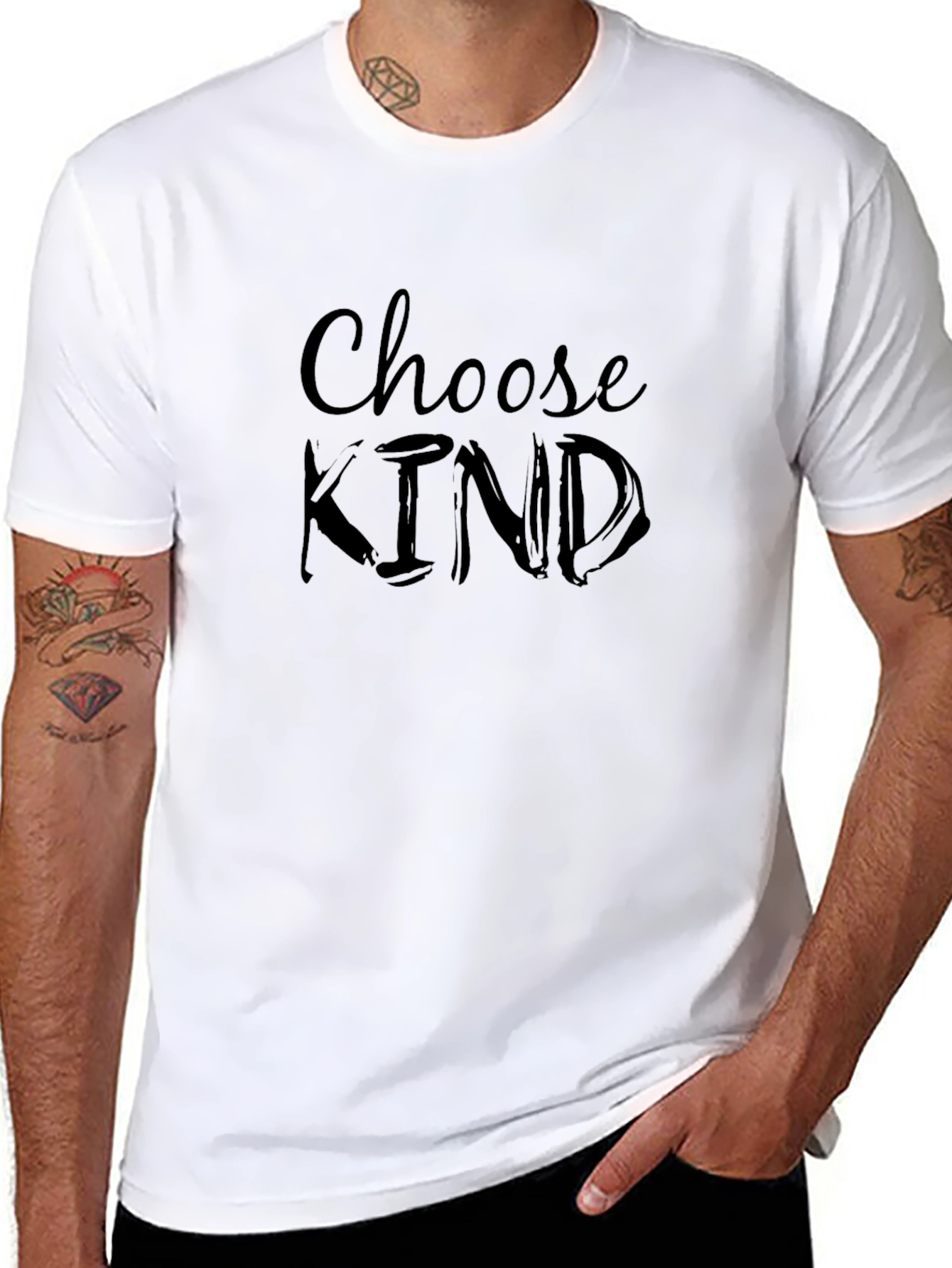 Black Choose Kind Graphic Tee - Soft Cotton Crew Neck view 8