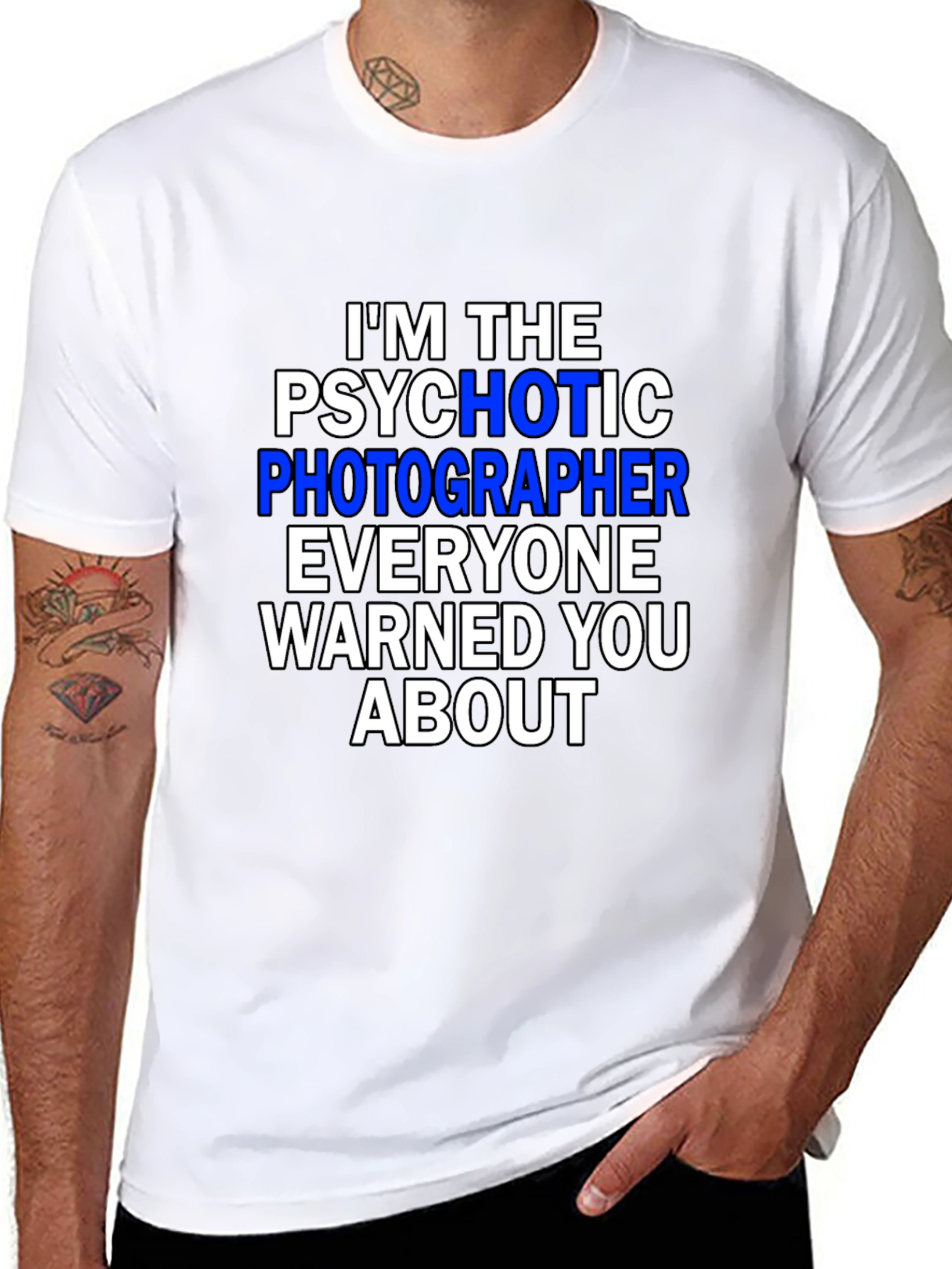 Black Psychotic Photographer T-Shirt - Funny Photography Tee view 8