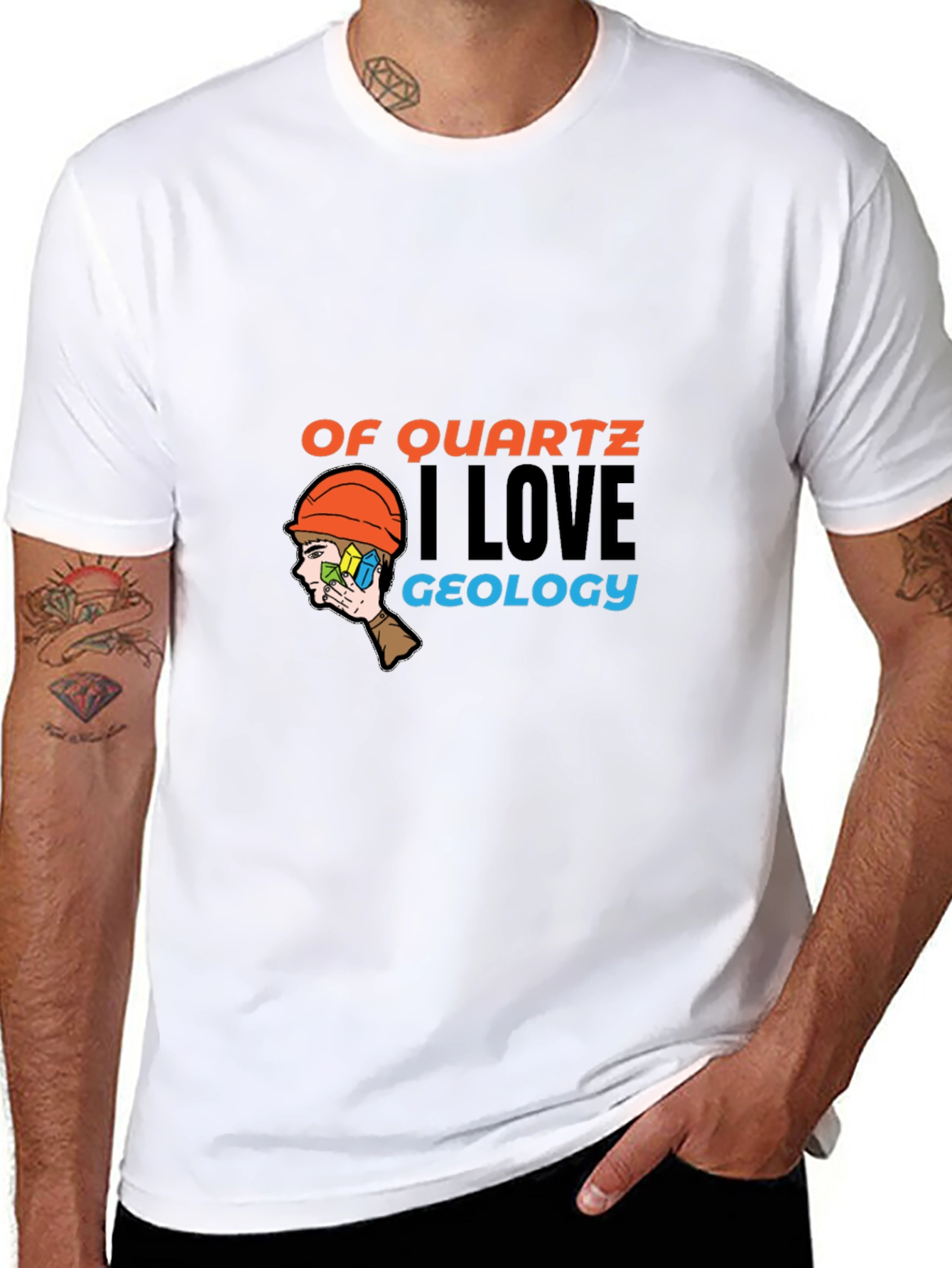 Black Geology Lover T-Shirt - Of Quartz I Love Geology Tee view 8