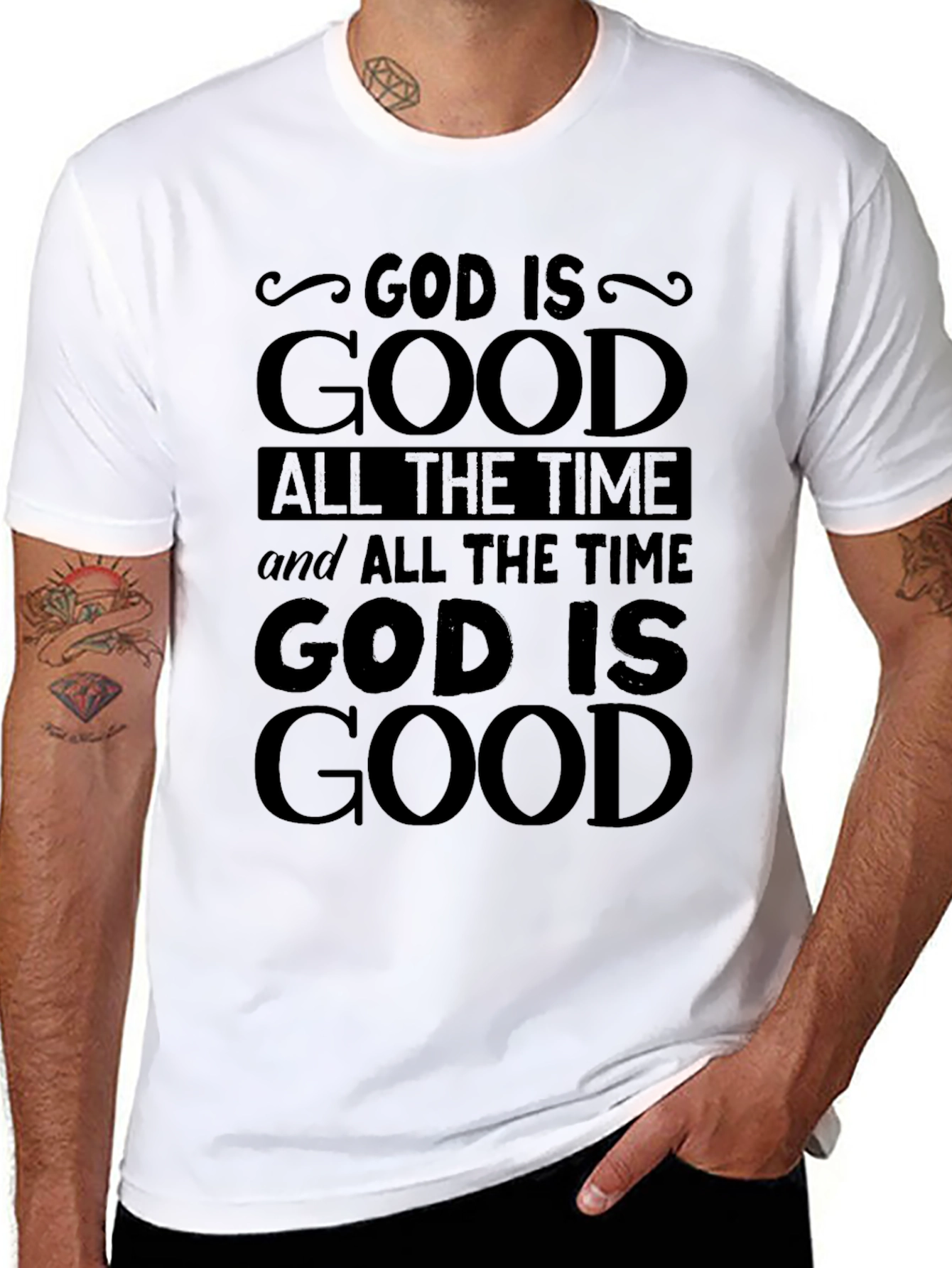 Black God Is Good Graphic Tee - Religious T-Shirt view 8