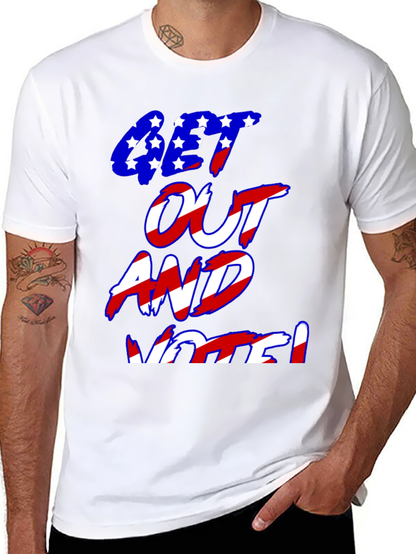 Black Get Out and Vote Graphic T-Shirt view 8