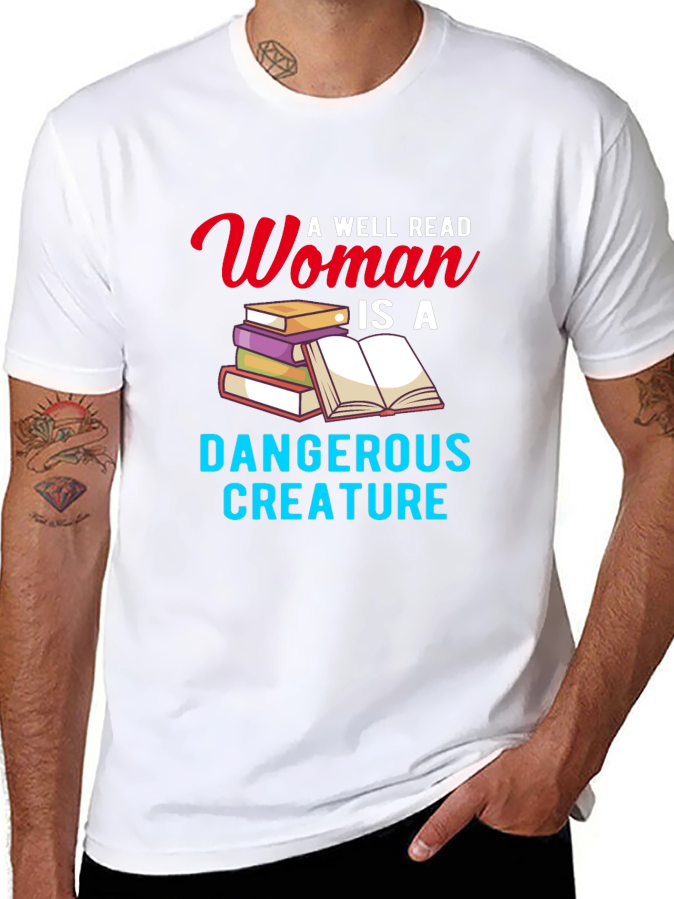 Black A Well Read Woman T-Shirt Book Lover Novelty Graphic Tee view 8