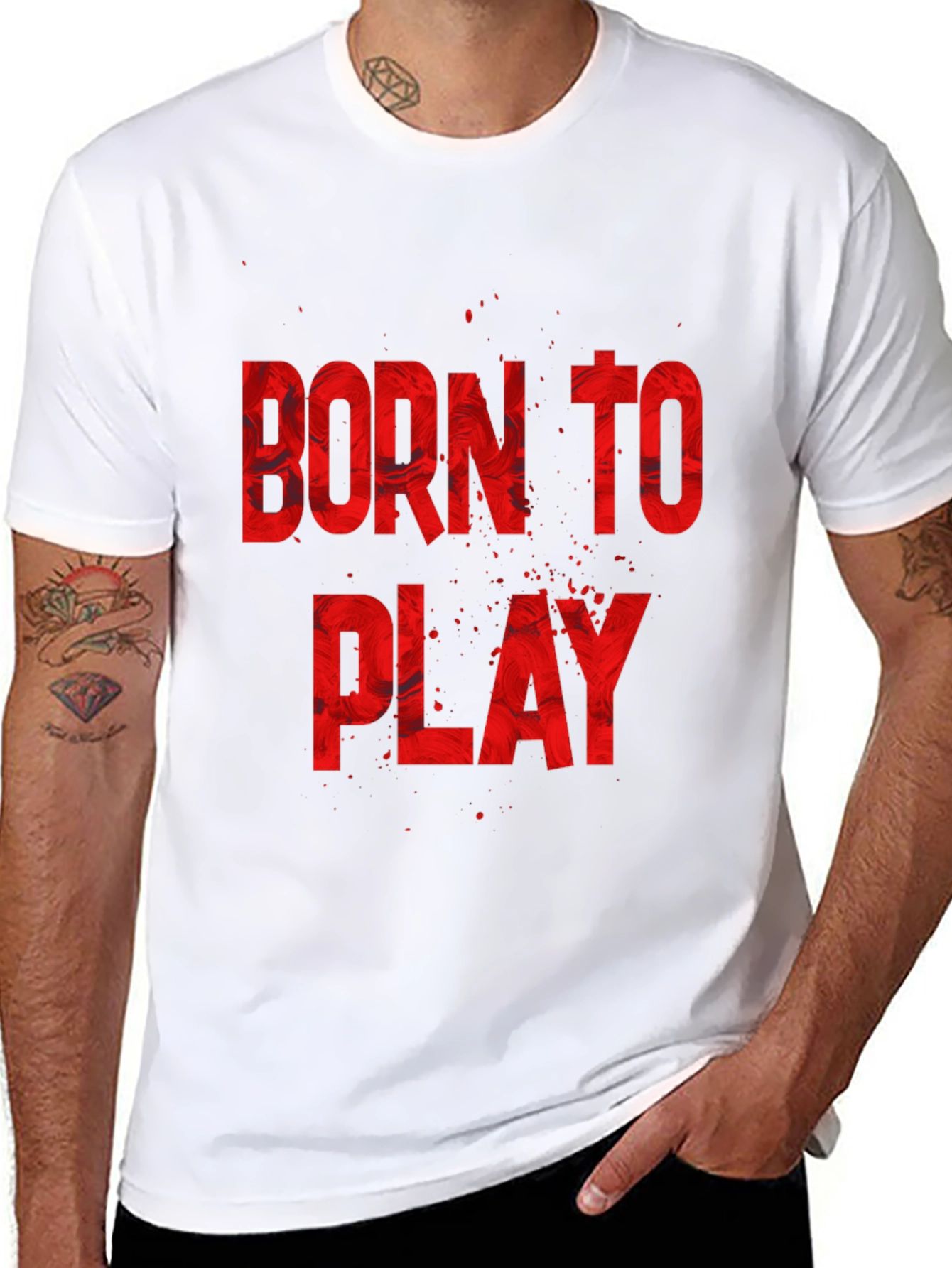 Black Born to Play Graphic Tee view 8