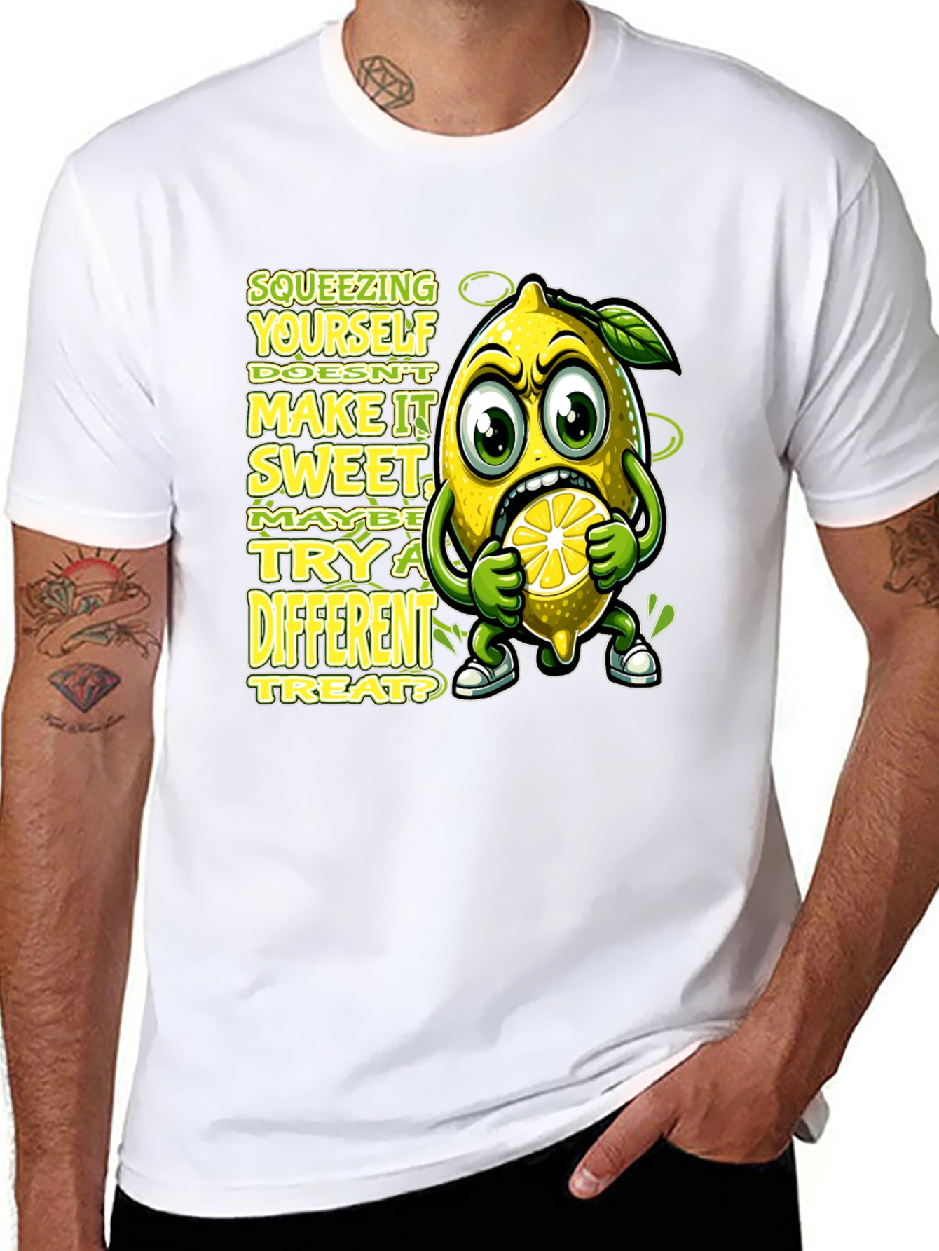 Black Lemon Graphic Tee: Squeezing Yourself Doesn't Make It Sweet view 8