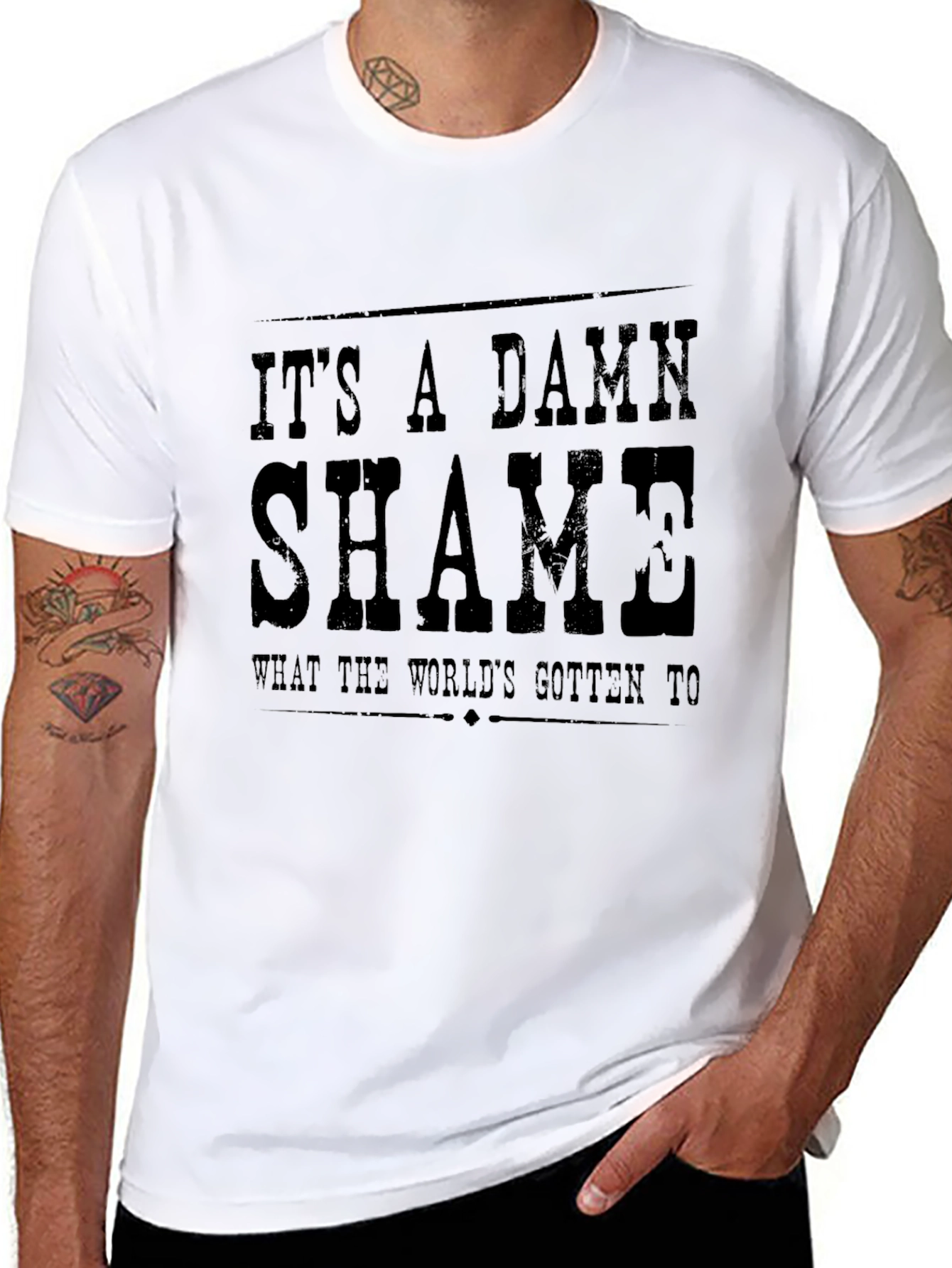 Black It's A Damn Shame Graphic T-Shirt view 8