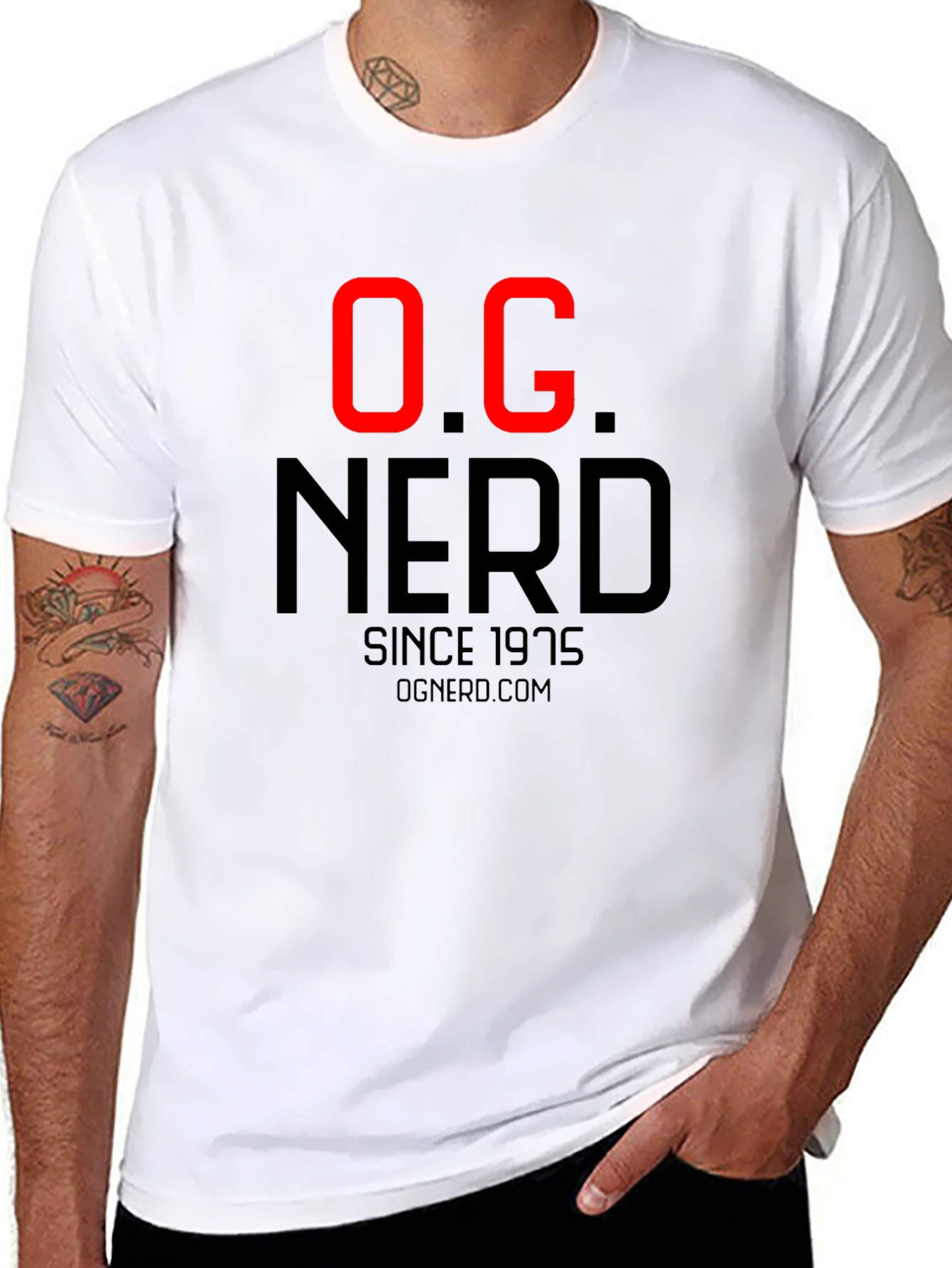 Black OG Nerd Since 1975 Black T-Shirt view 8