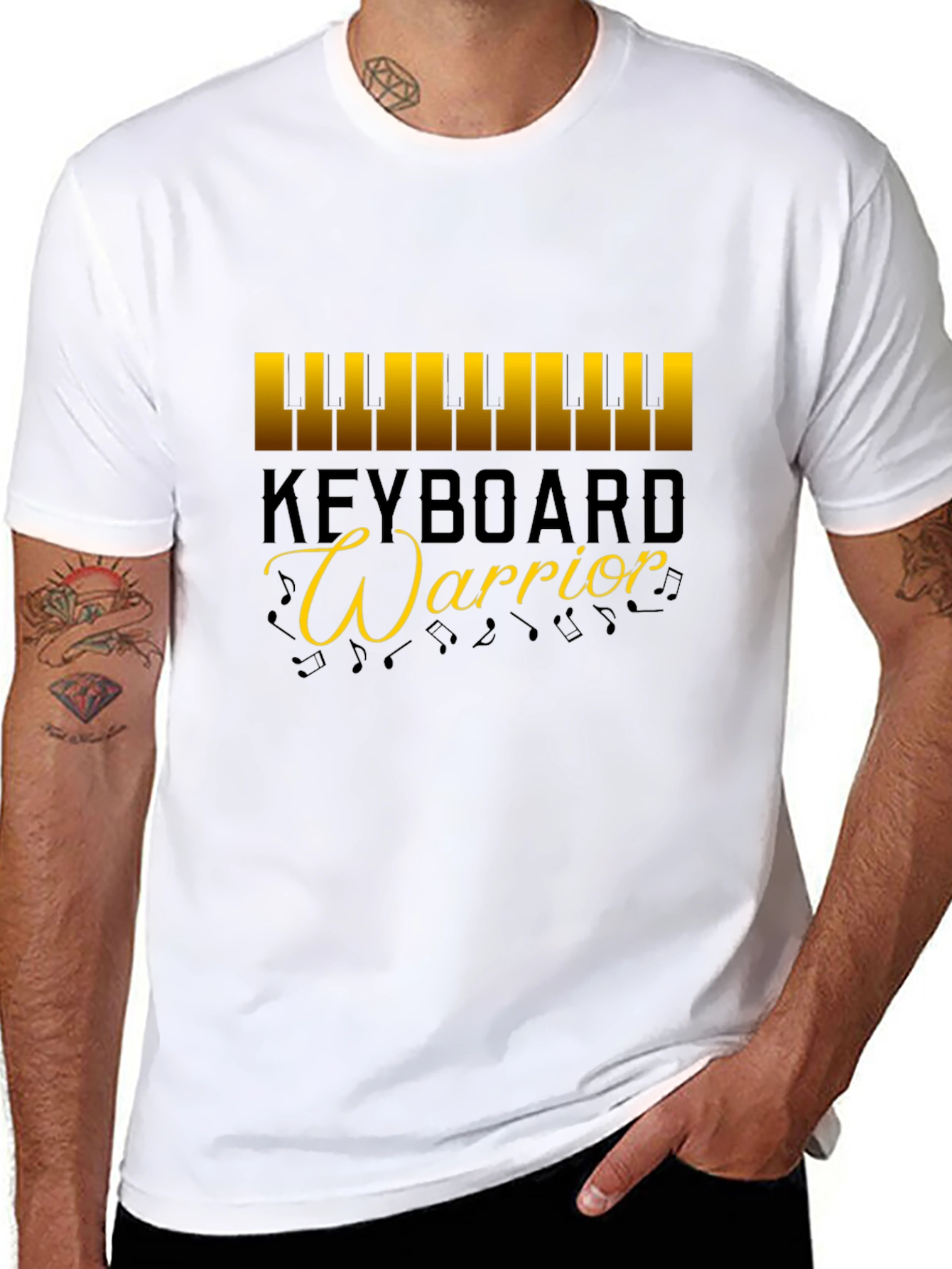 Black Keyboard Warrior Graphic Tee view 8
