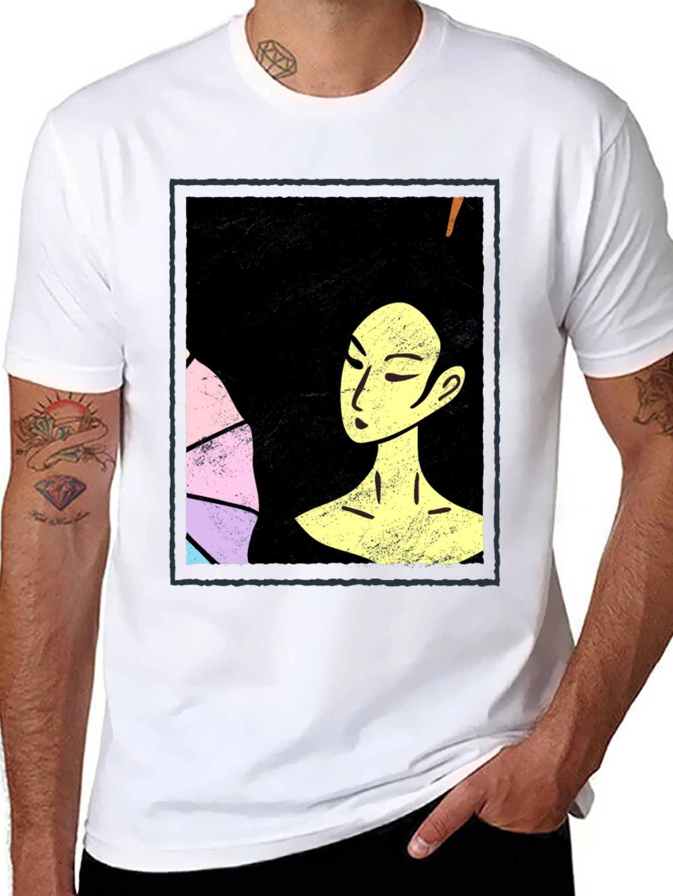 Black Artistic Afro Woman Graphic Tee view 8