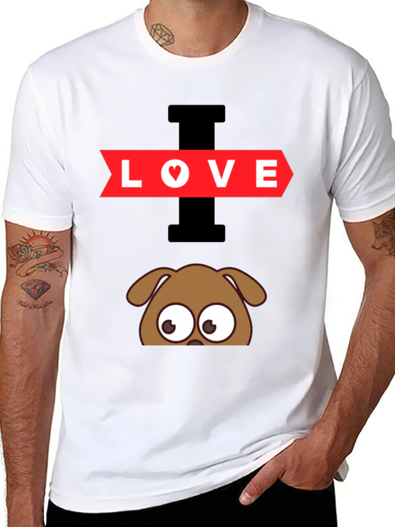 Black I Love Dogs Graphic T-Shirt view 8