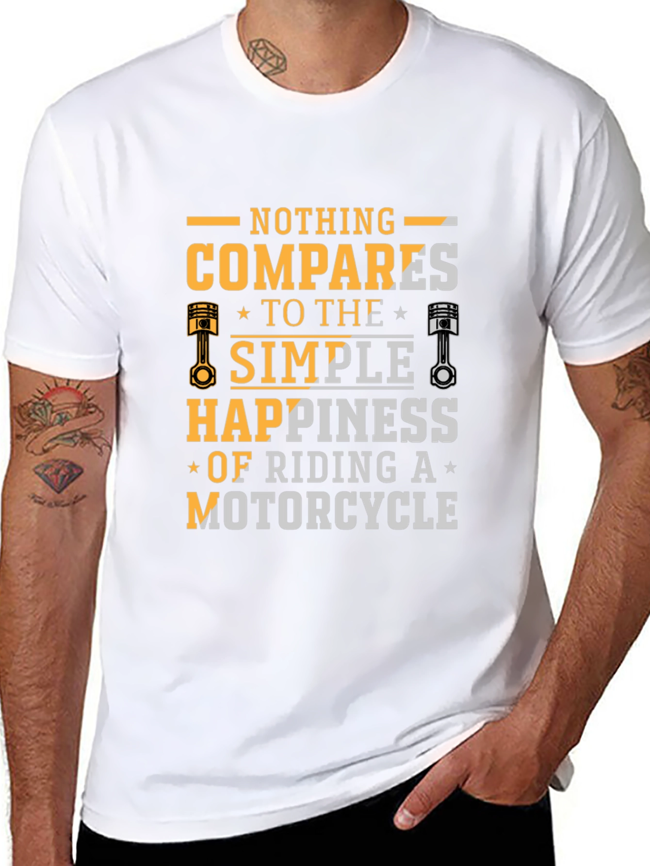 Black Motorcycle Riding Happiness Black T-Shirt view 8