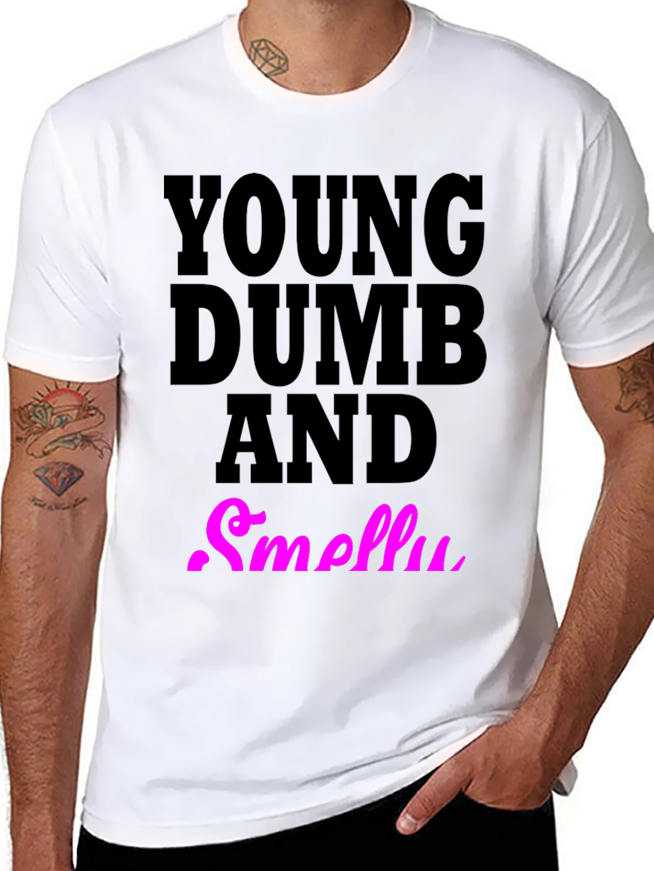 Black Young Dumb And Smelly T-Shirt view 8