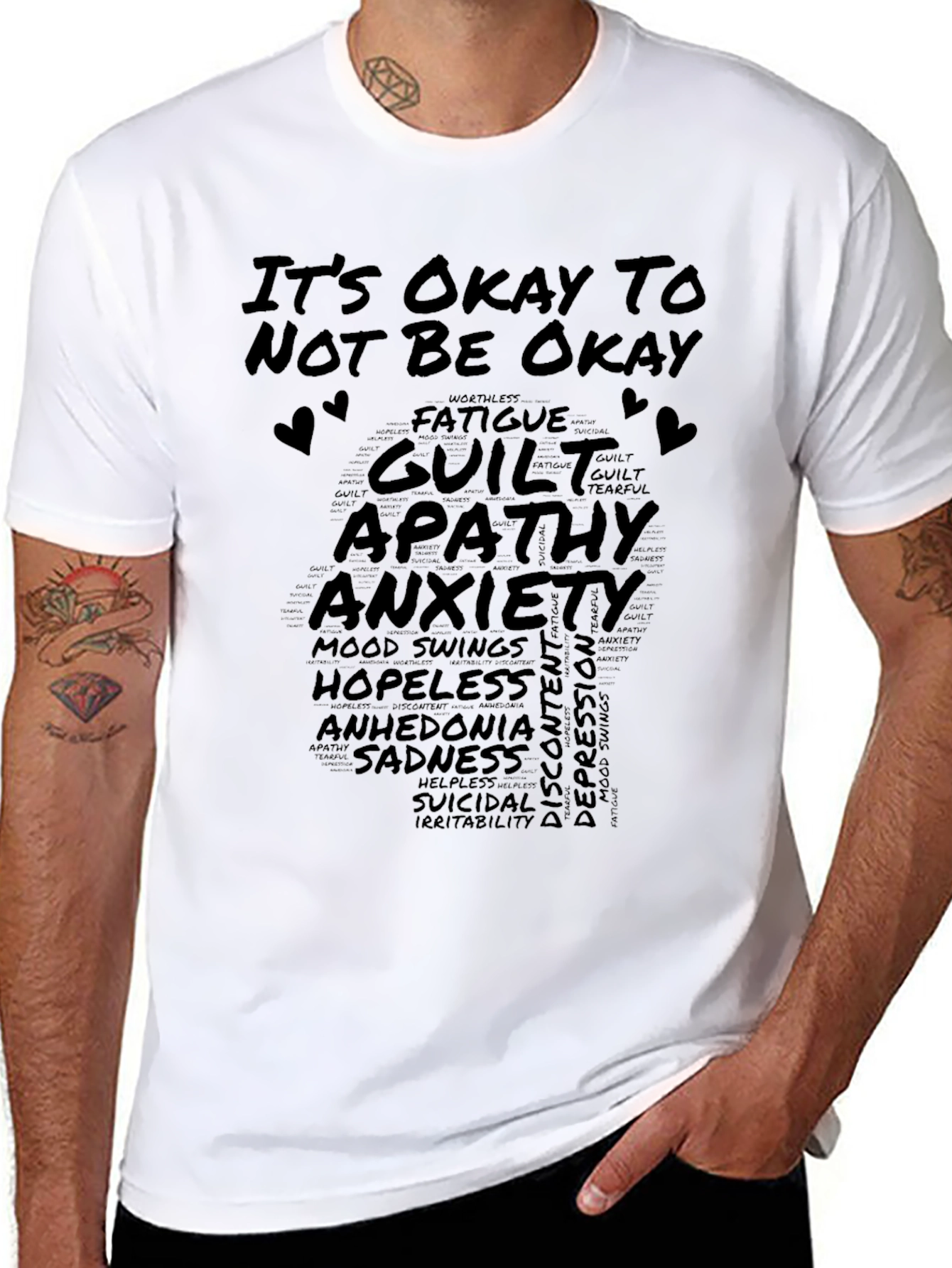 Black It's Okay To Not Be Okay Graphic Tee view 8