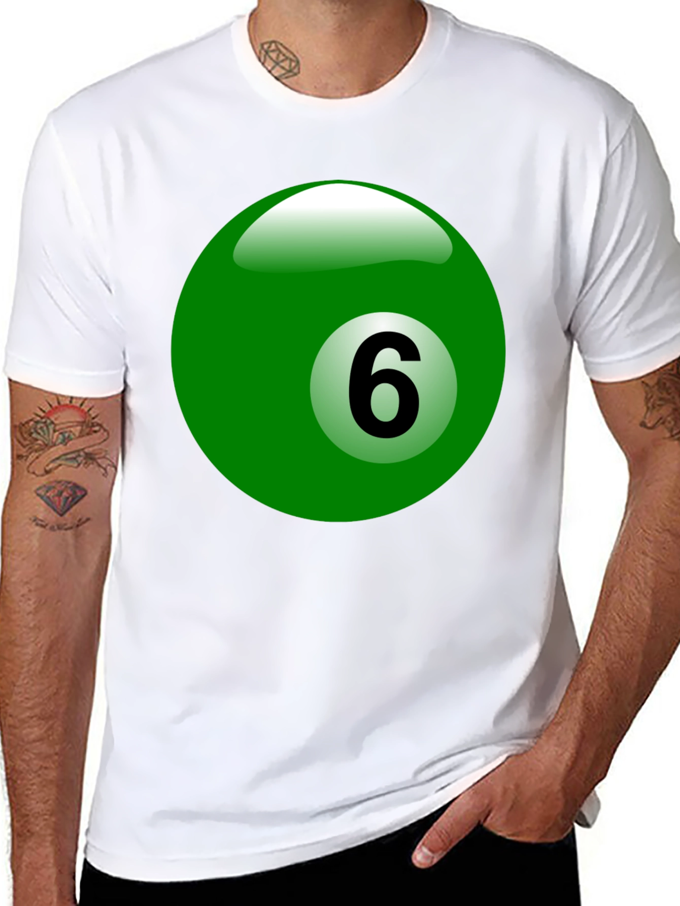 Lucky Number 6 Billiard Ball Graphic Tee - 8