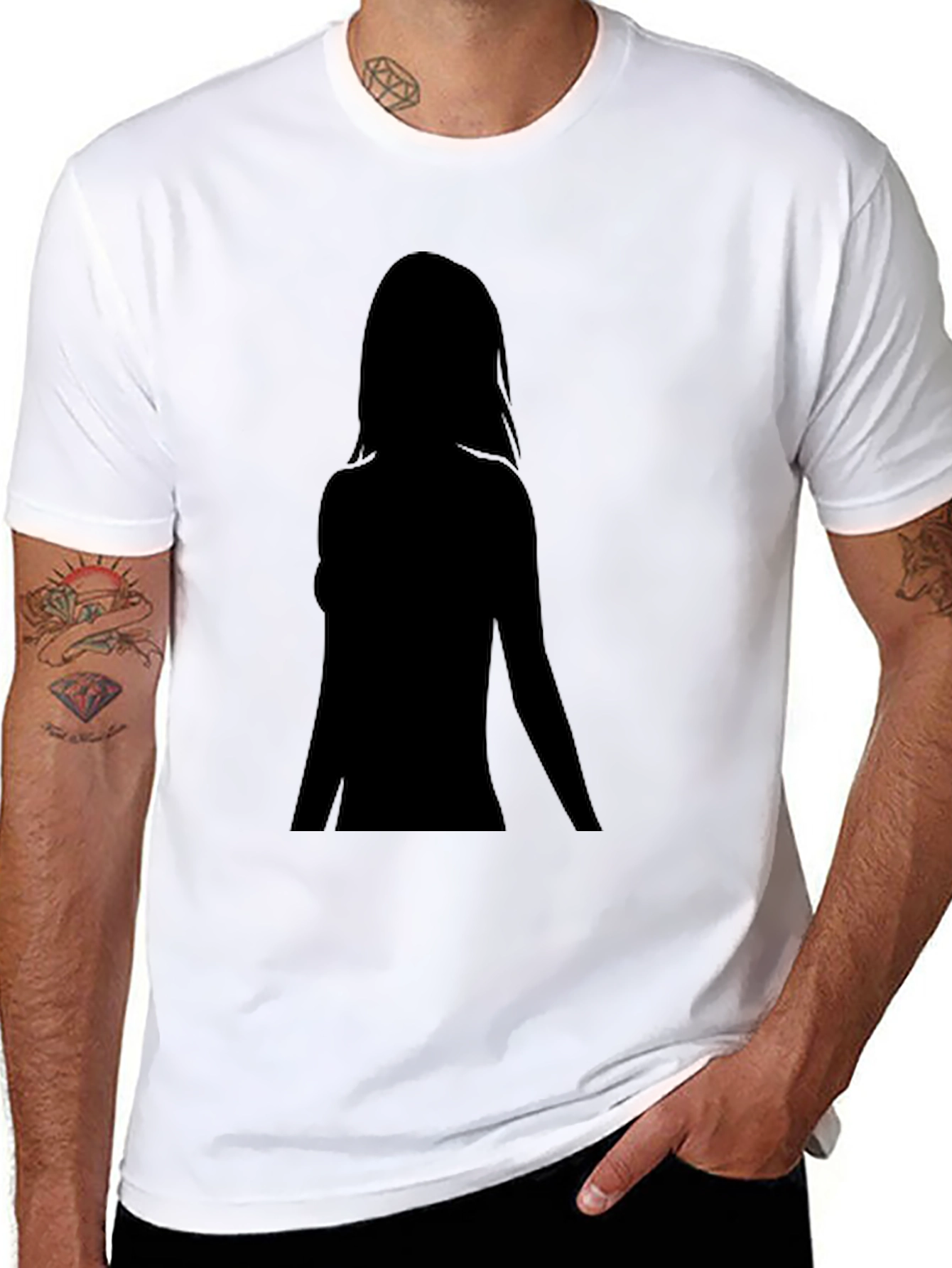 Black Silhouette Graphic Black T-Shirt - Unisex view 8