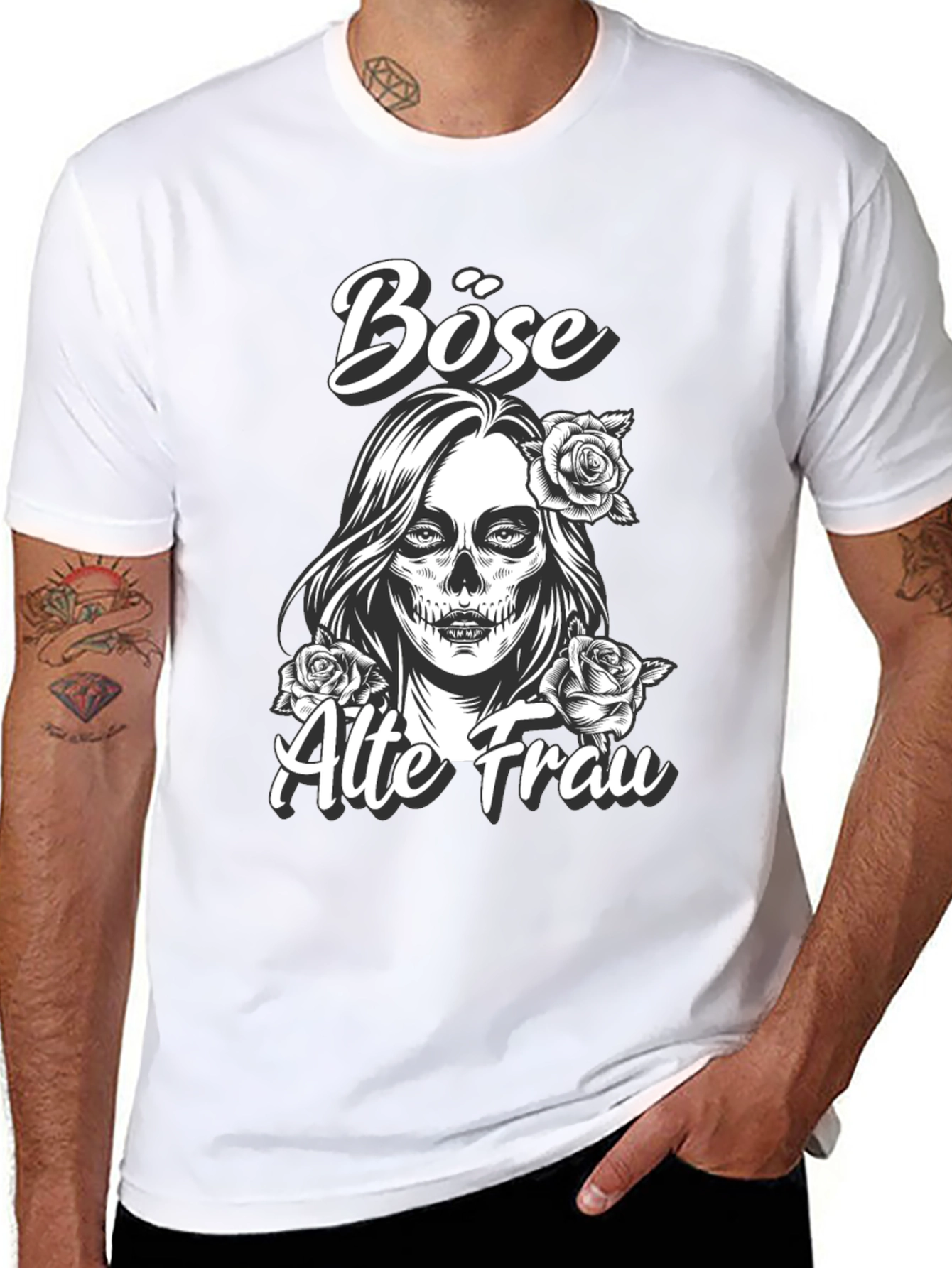 Black Böse Alte Frau Graphic Tee view 8