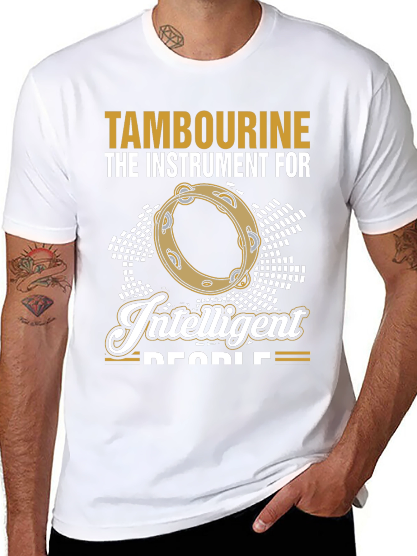Black Tambourine Intelligent People T-Shirt view 8