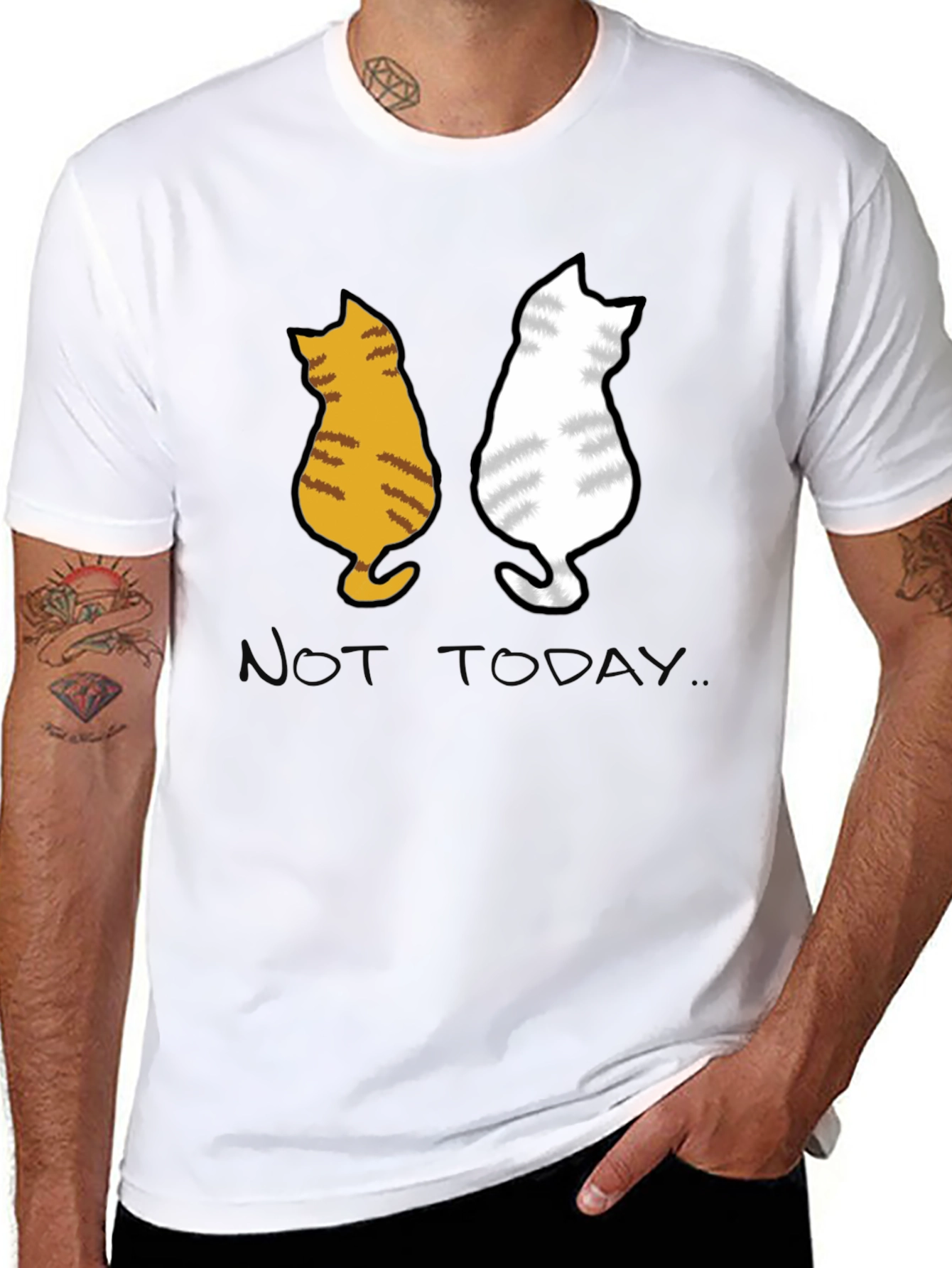 Black Two Cats 'Not Today' Graphic Tee view 8