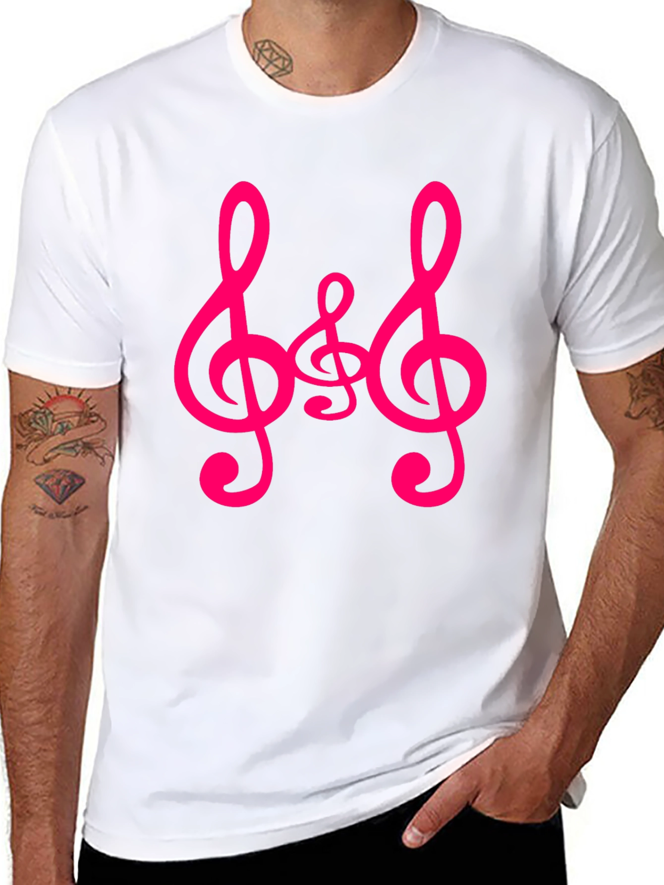 Black Music Note Tee - Classic Crew Neck view 8