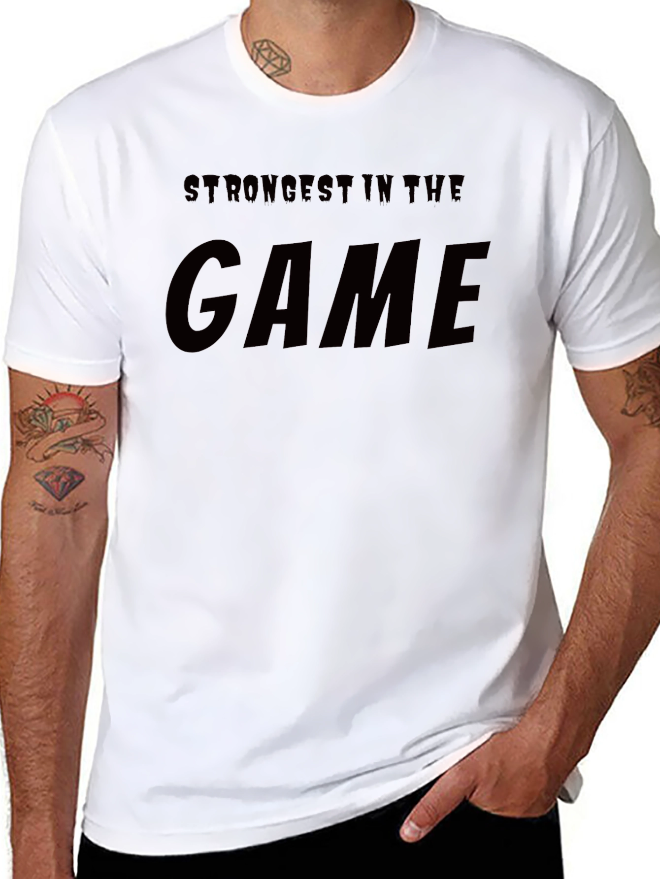 Black Strongest In The Game Black Graphic T-Shirt view 8