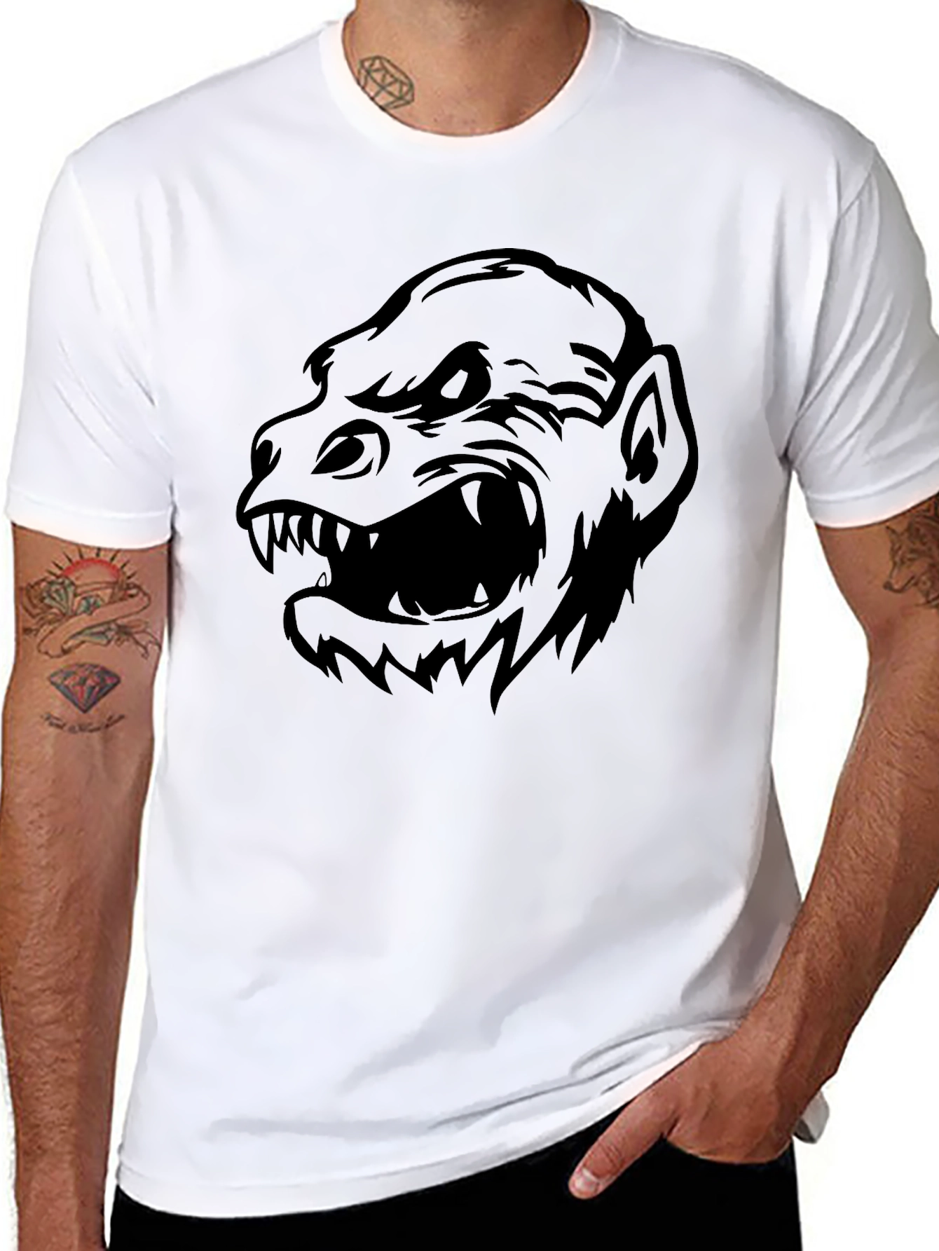 Black Monster Graphic Tee - Men's Black T-Shirt view 8