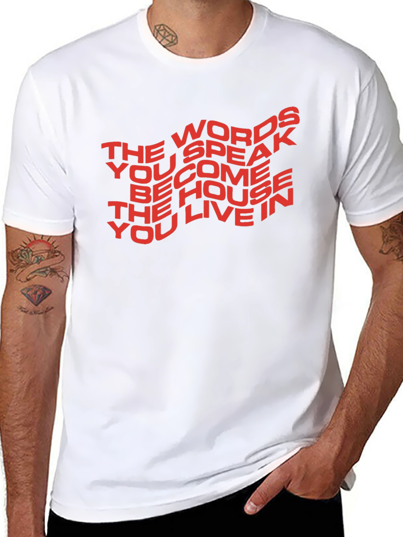 Black Motivational T-Shirt: The Words You Speak view 8