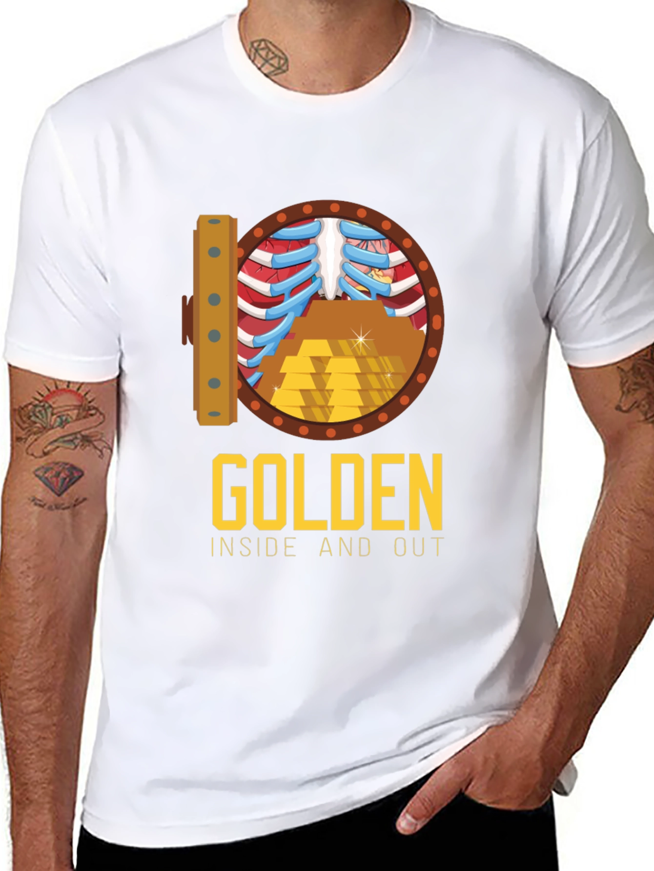 Black Golden Inside & Out Graphic Tee - Bold Style view 8