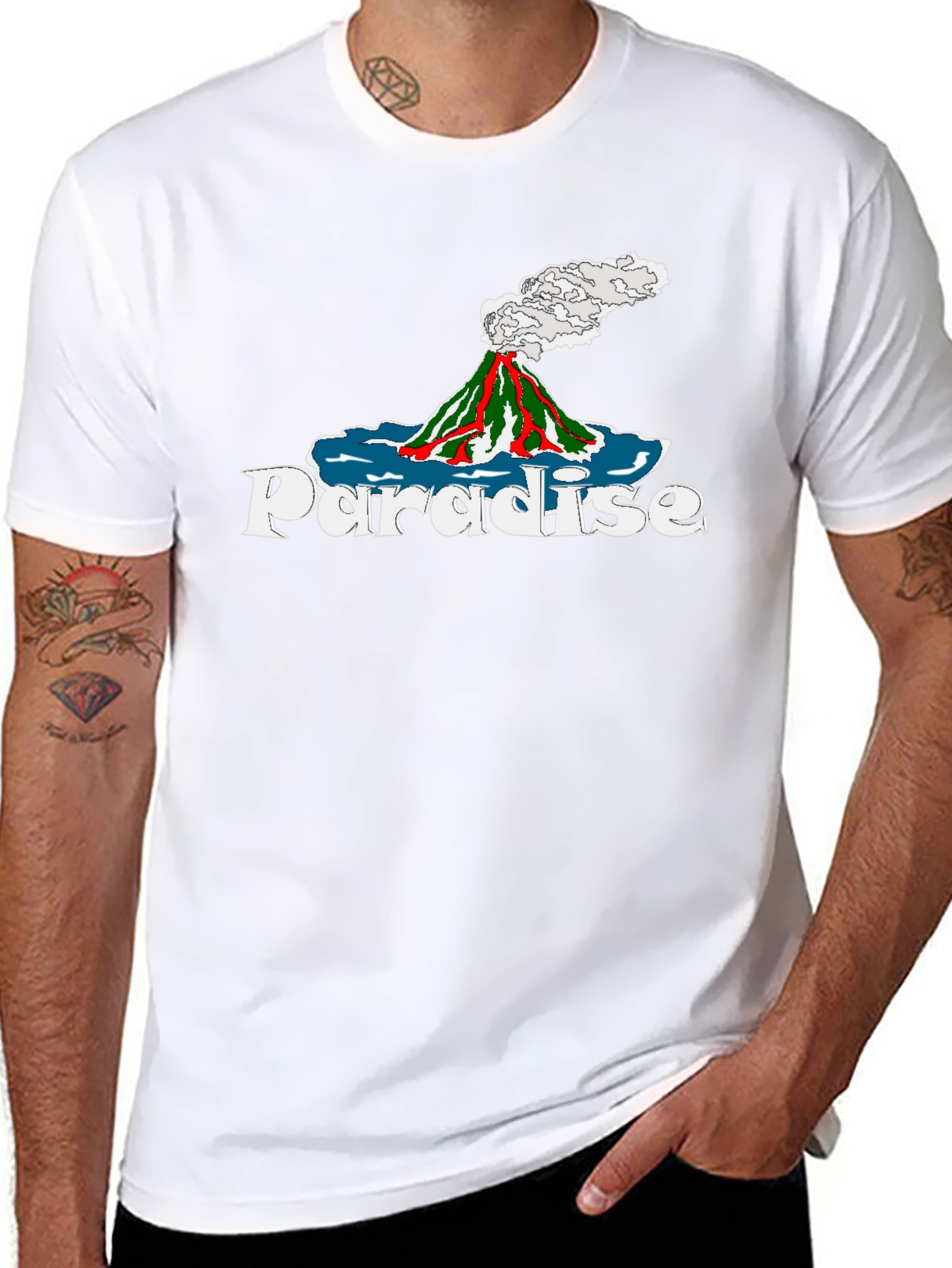 Black Paradise Volcano Graphic Tee - Island Style view 8