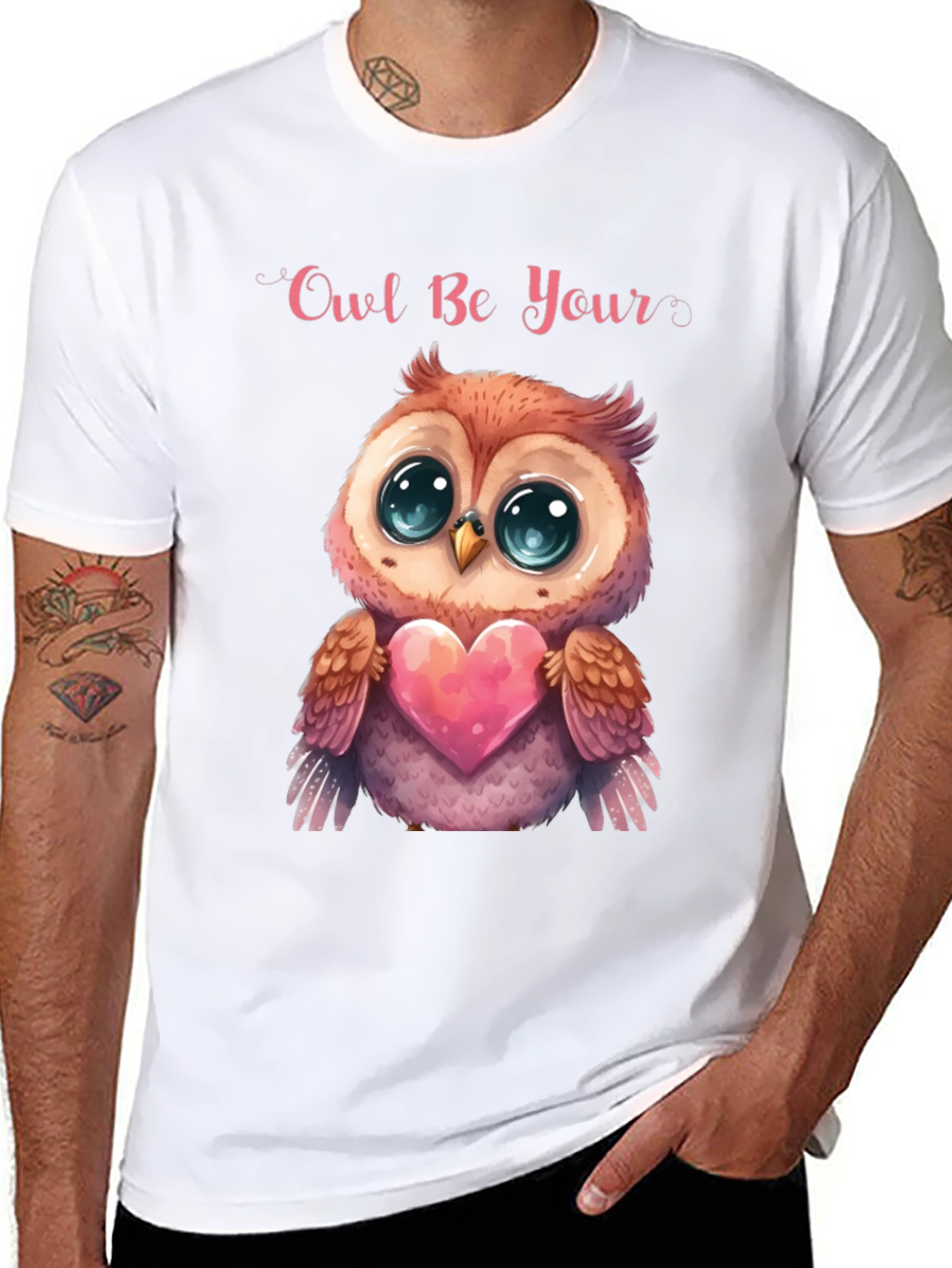 Black Owl Be Your Valentine Black T-Shirt view 8