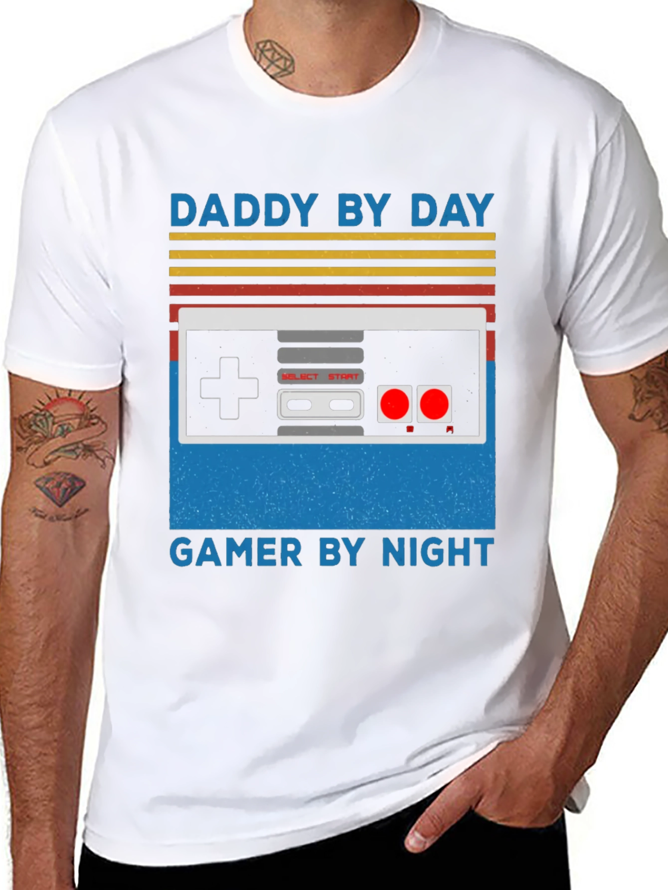 Daddy By Day Gamer By Night Graphic Tee - 8