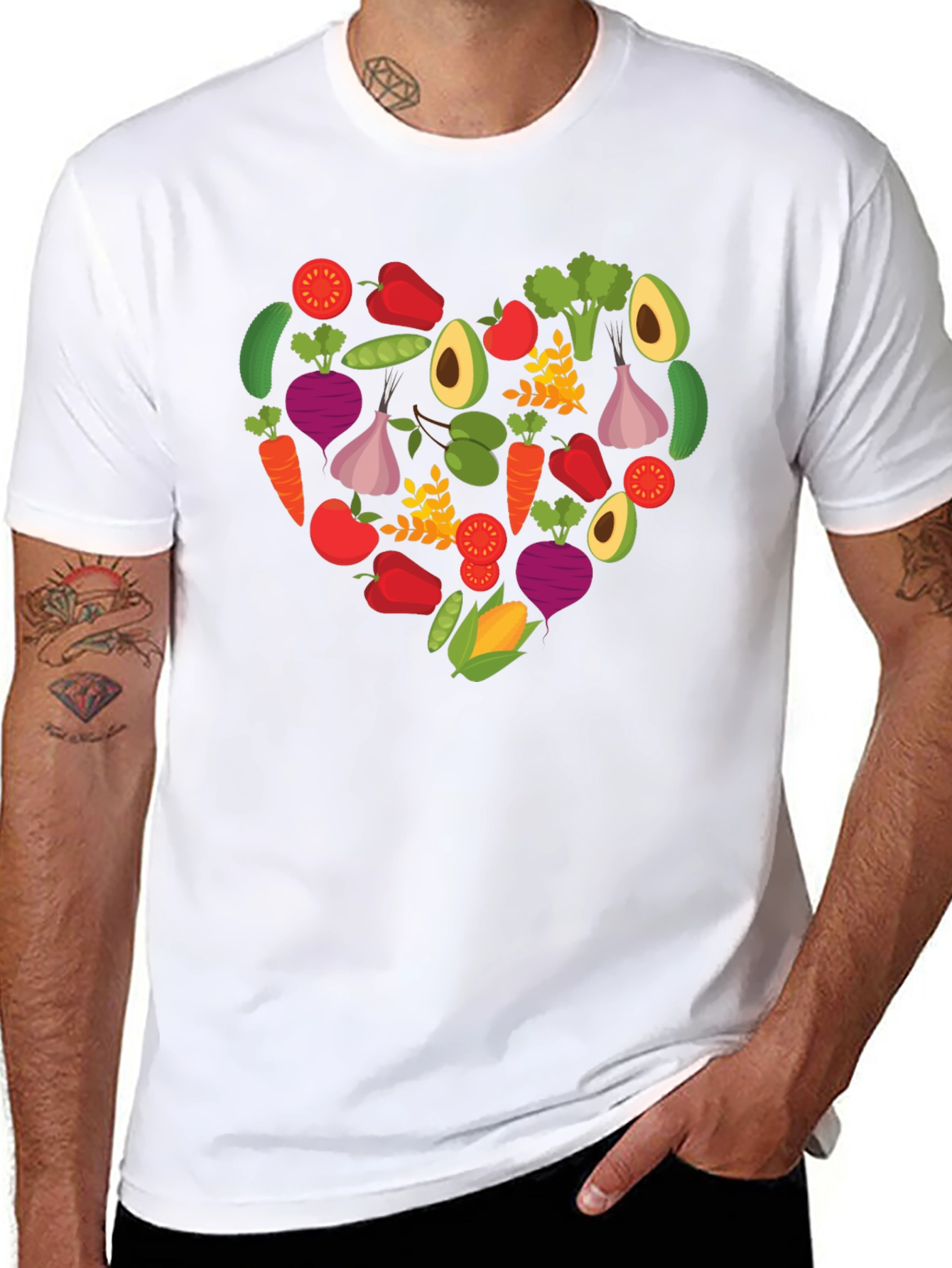 Vegan Heart T-Shirt - Love Veggies! - 8