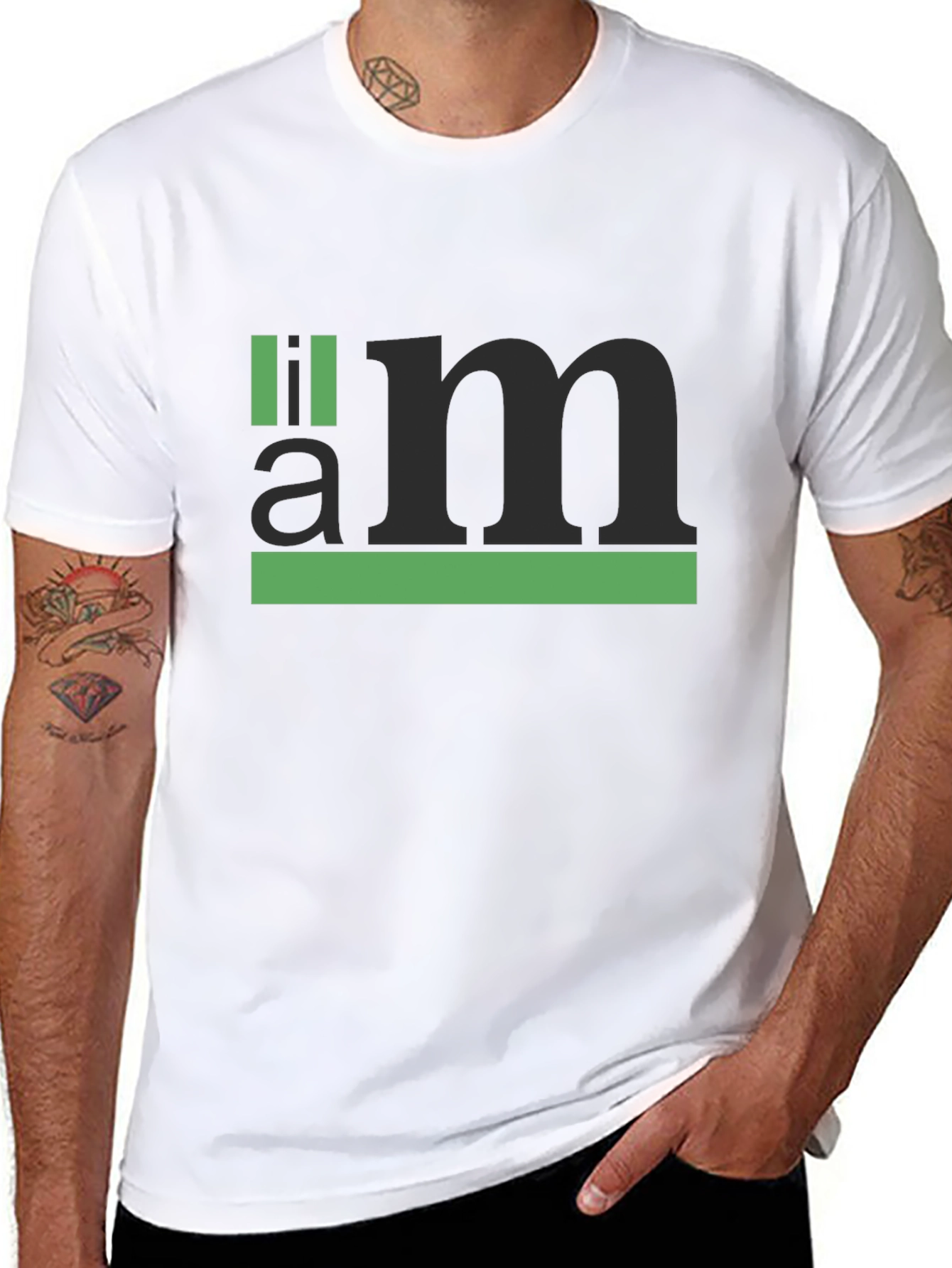Black Minimalist Graphic Tee - 'I am' Statement Shirt view 8