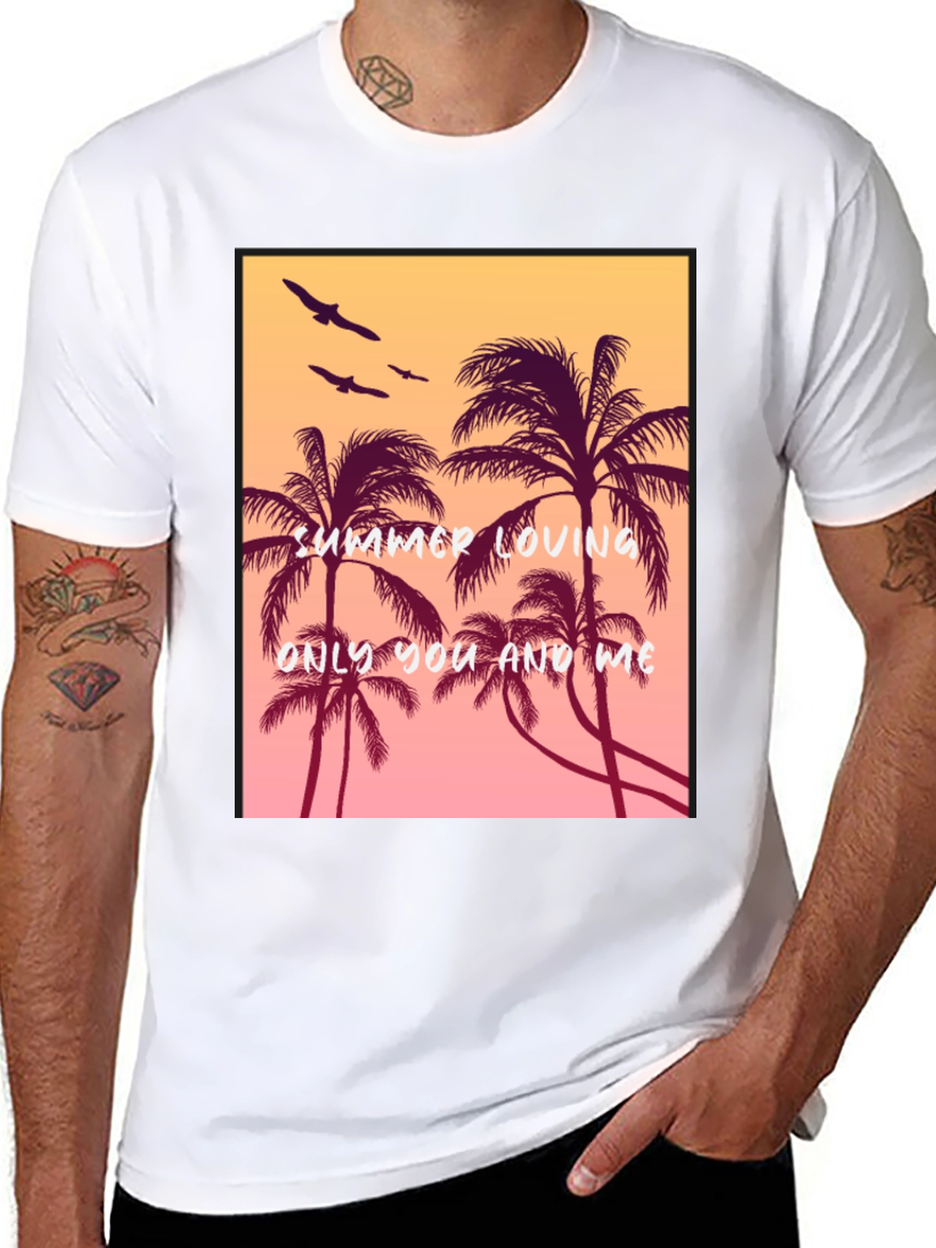 Black Summer Loving Palm Tree Graphic Tee view 8