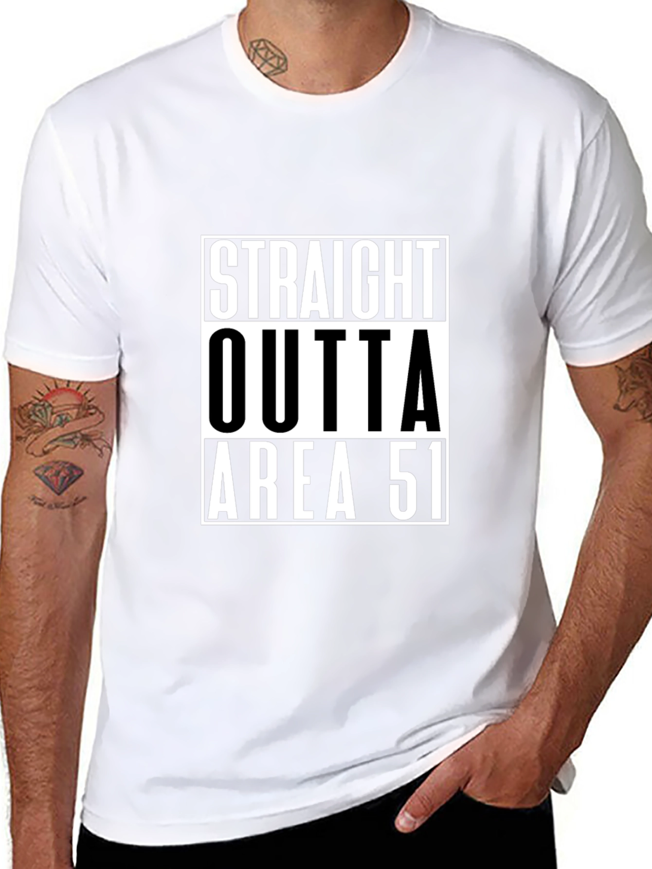 Black Straight Outta Area 51 T-Shirt view 8
