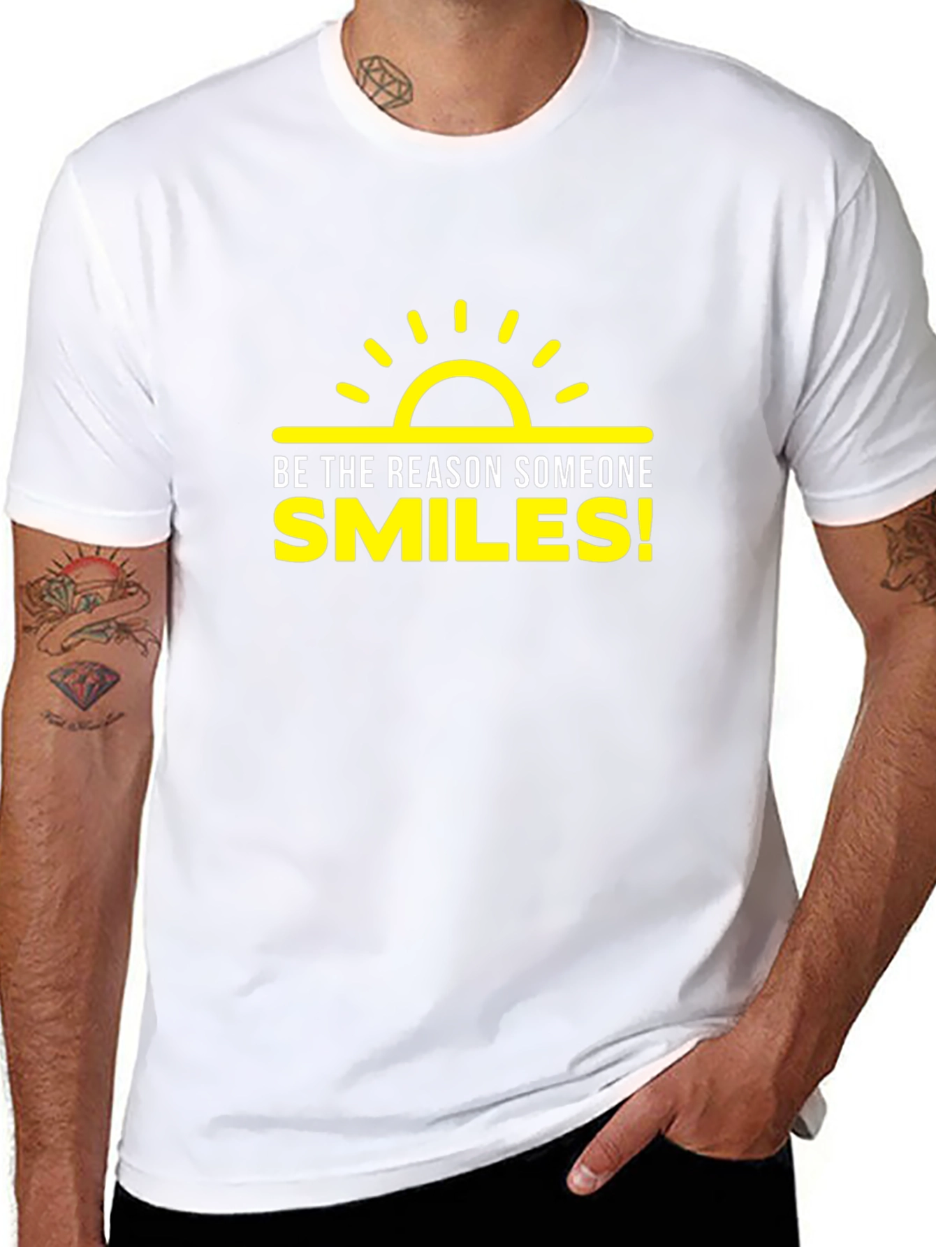 Black Be the Reason Someone Smiles T-Shirt view 8