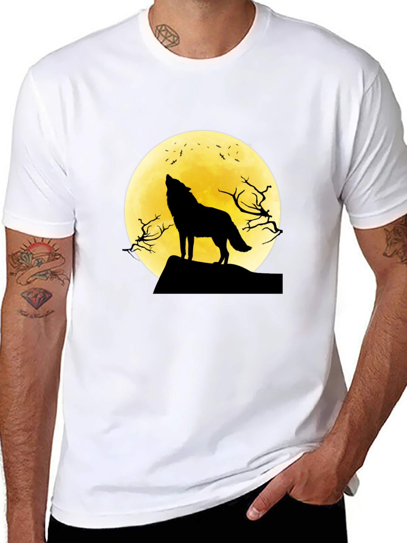 Black Wolf Moon Graphic Tee - Black T-Shirt view 8