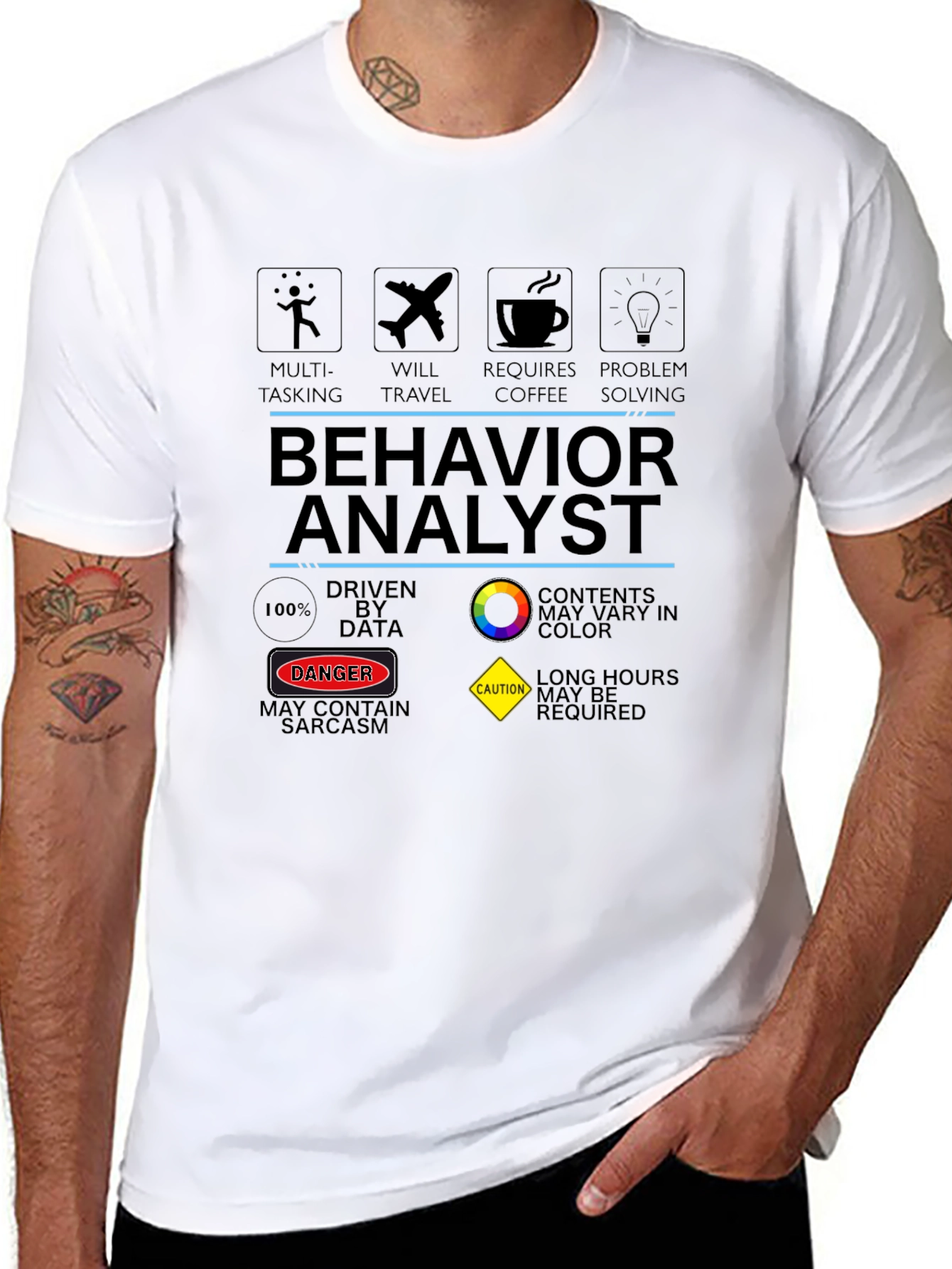 Black Behavior Analyst T-Shirt: Multi-Tasking, Problem Solving Design view 8