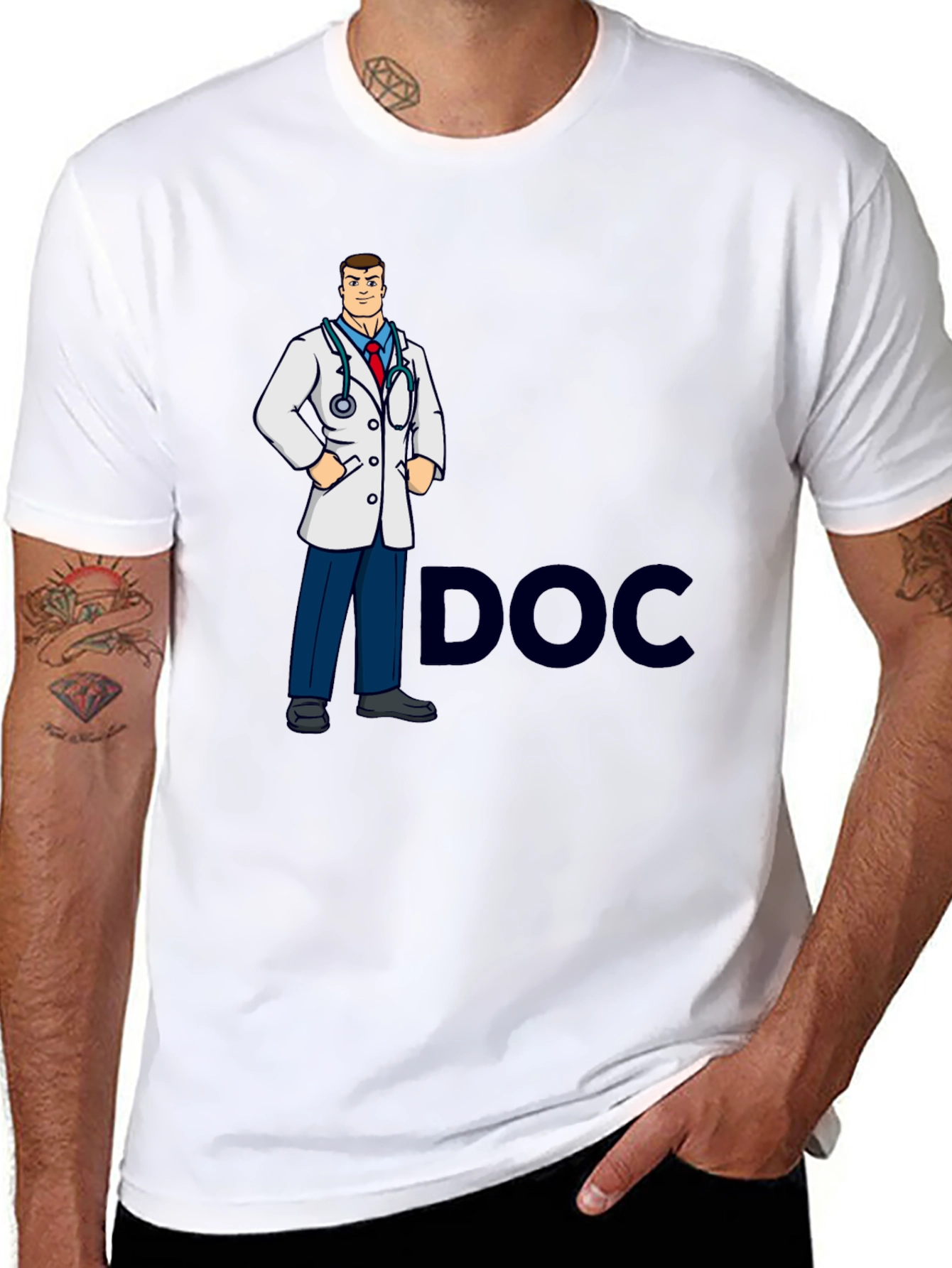 Black Doctor Cartoon Graphic T-Shirt view 8
