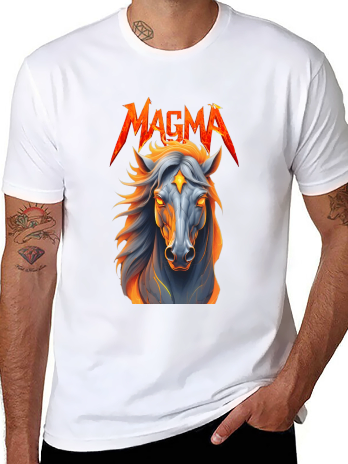 Black Magma Horse Graphic T-Shirt view 8