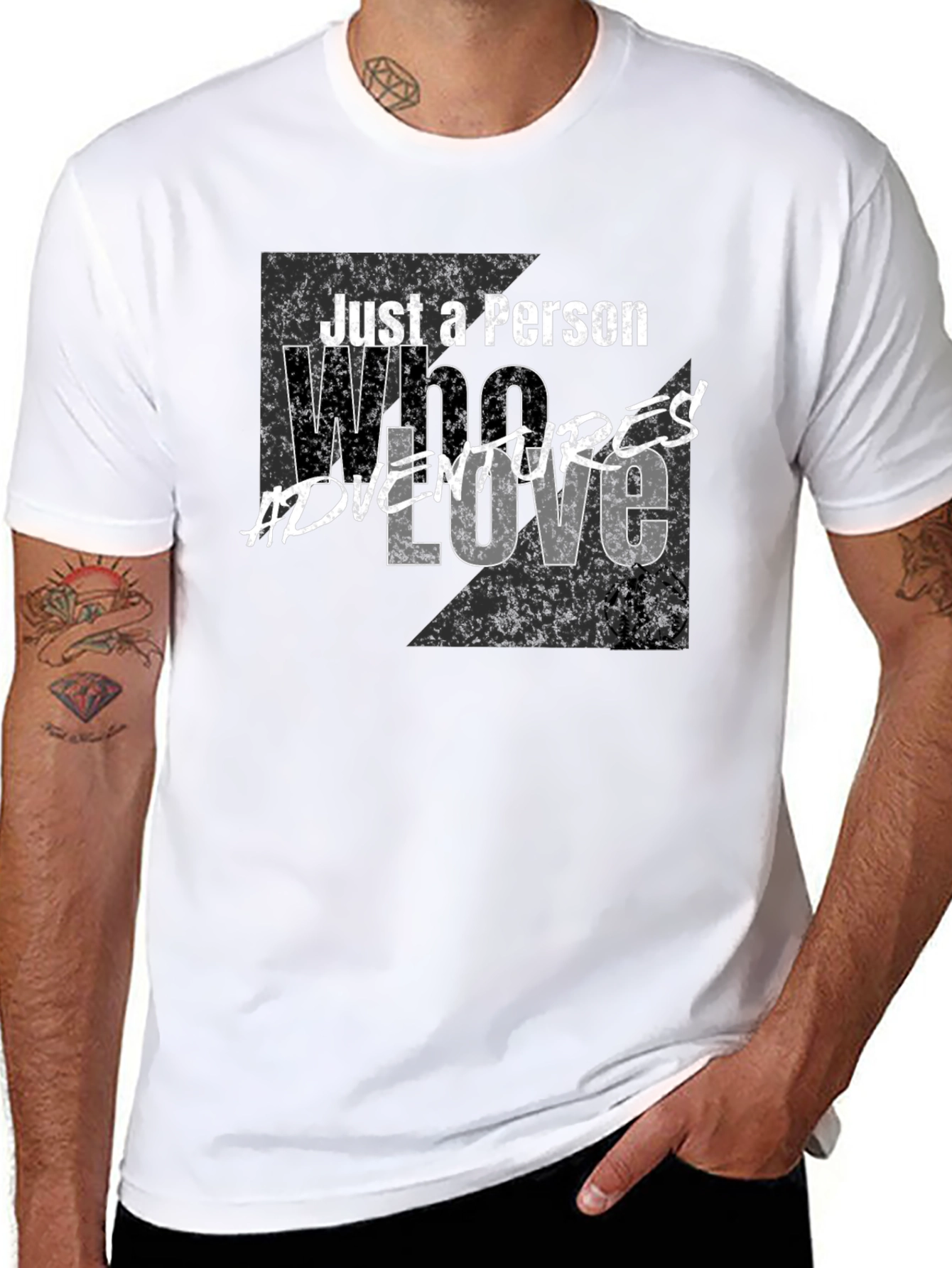 Black Adventure Lover T-Shirt - Just a Person Who Loves Adventures view 8