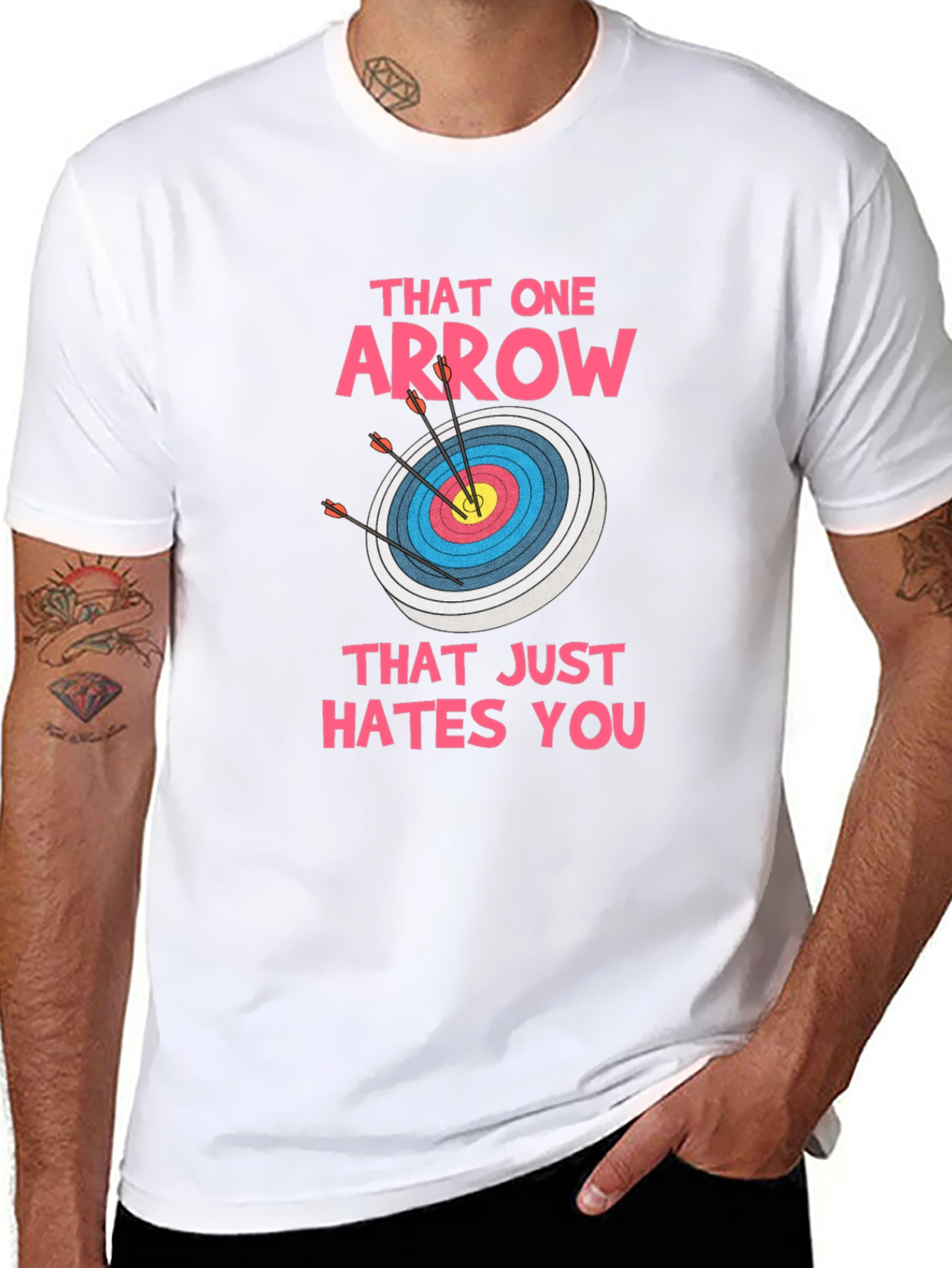 Black Archery Target T-Shirt - Funny Arrow Design view 8