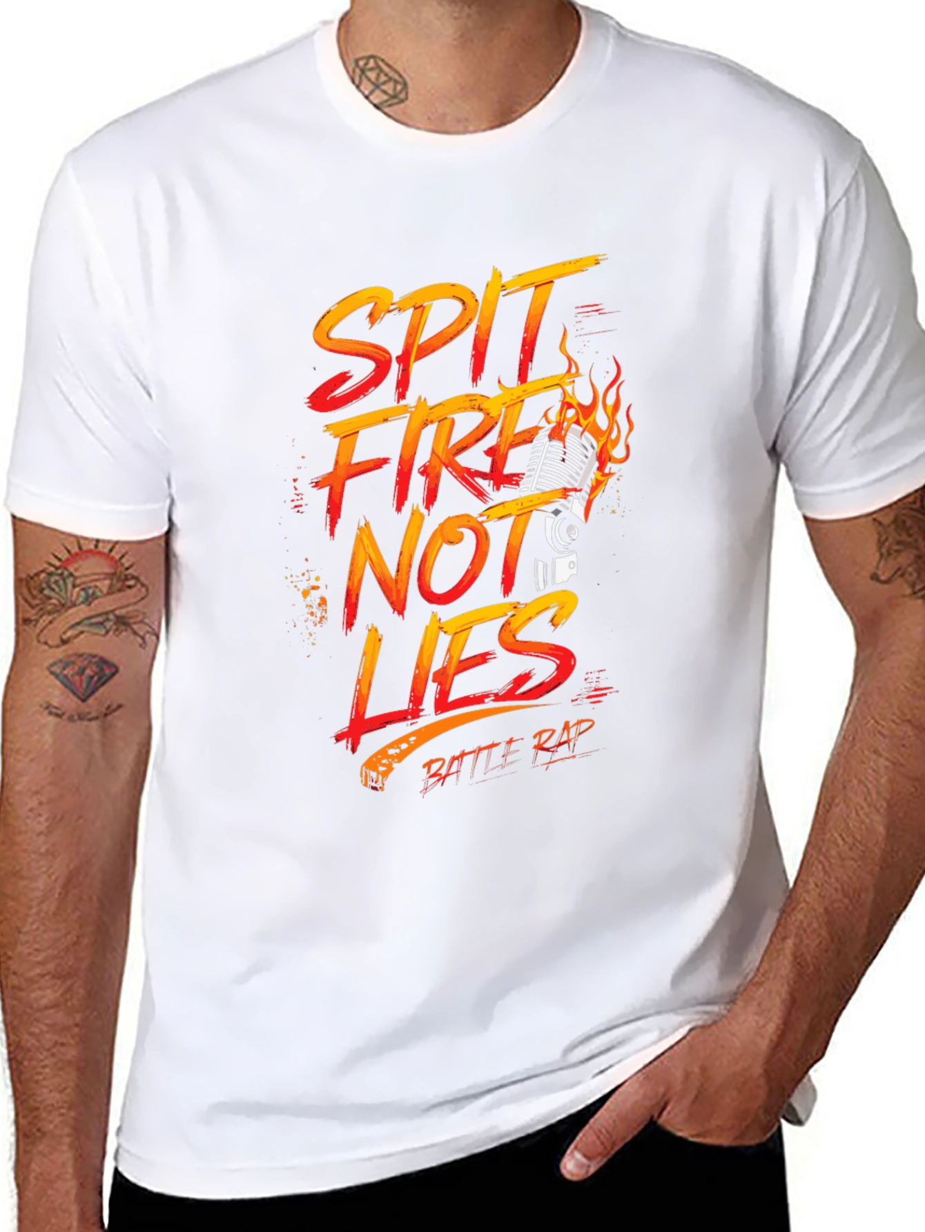 Black Spit Fire Not Lies Battle Rap T-Shirt view 8
