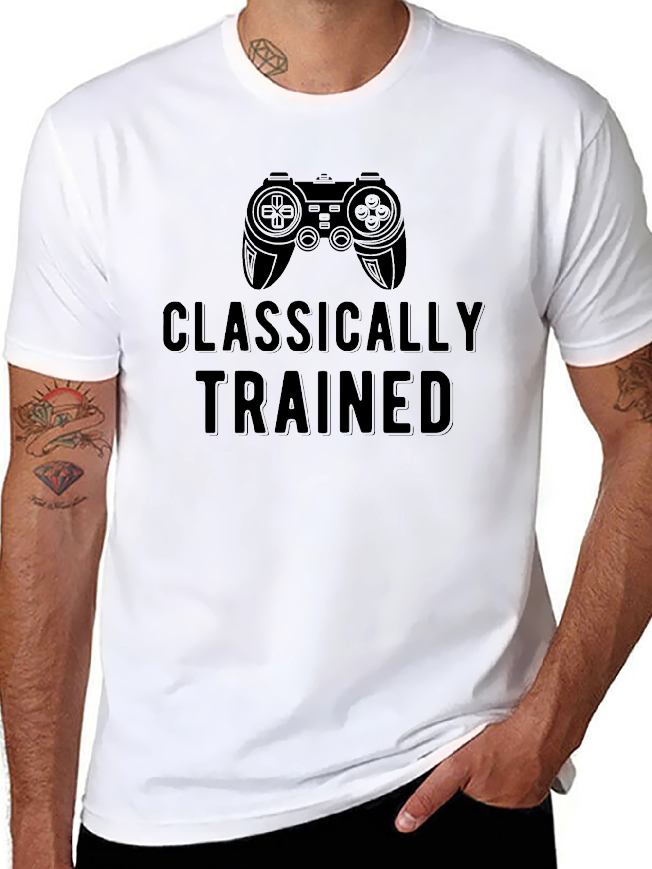Black Classically Trained Gamer T-Shirt - Black view 8