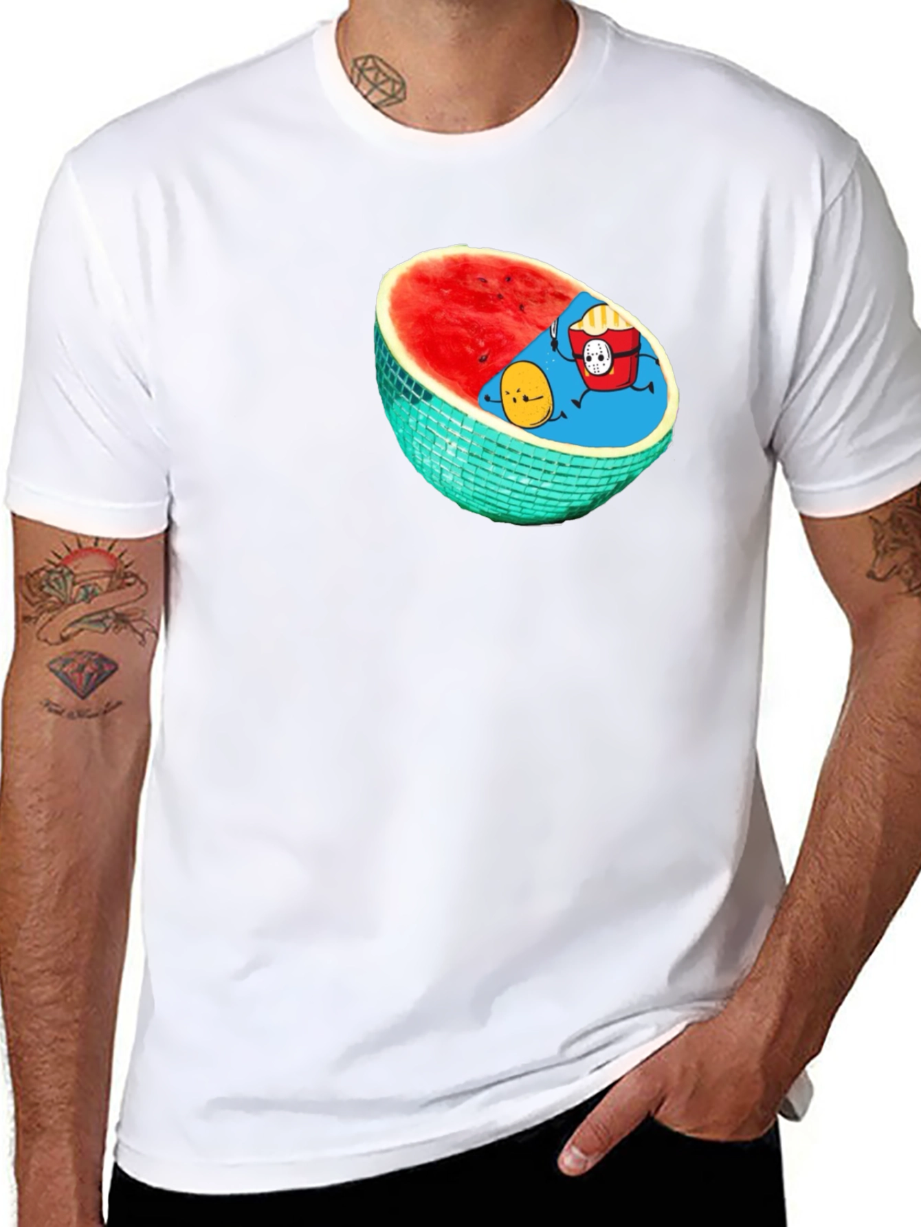 Black Fun Watermelon T-Shirt view 8