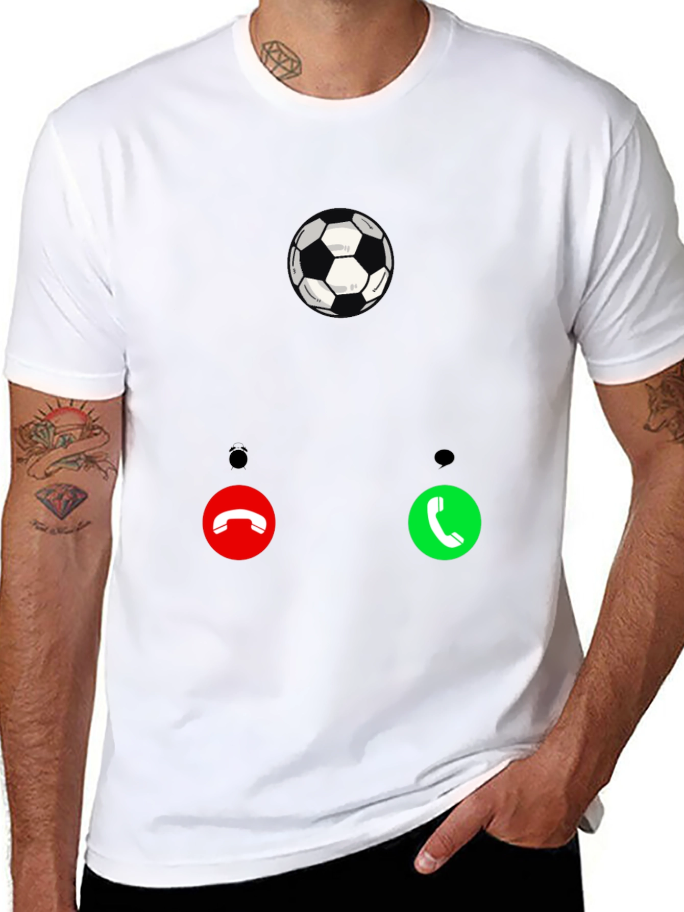 Black Soccer Call T-Shirt - Black Graphic Tee for Sport Fans view 8