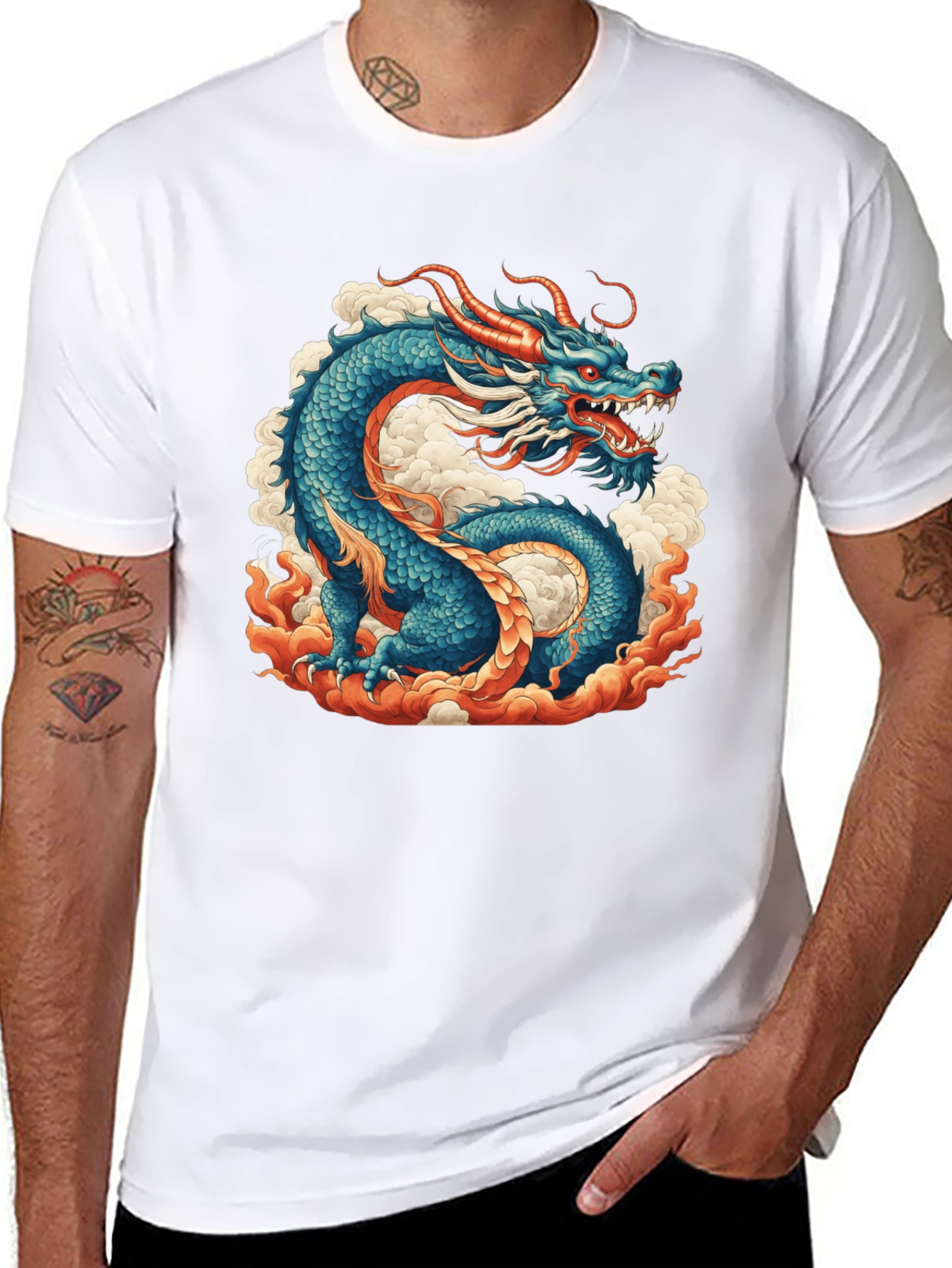 Black Dragon Graphic Tee - Men's Black T-Shirt view 8