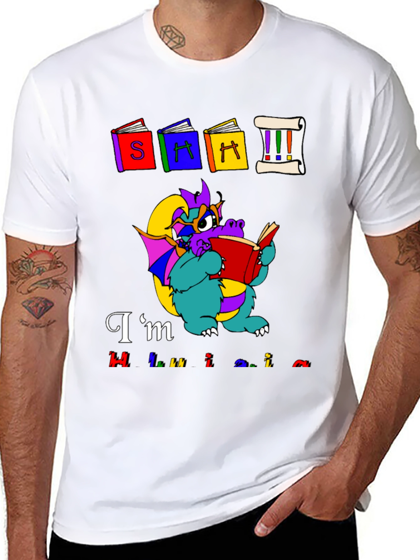 Black Book Dragon Graphic Tee - I'm Hilarious T-Shirt view 8
