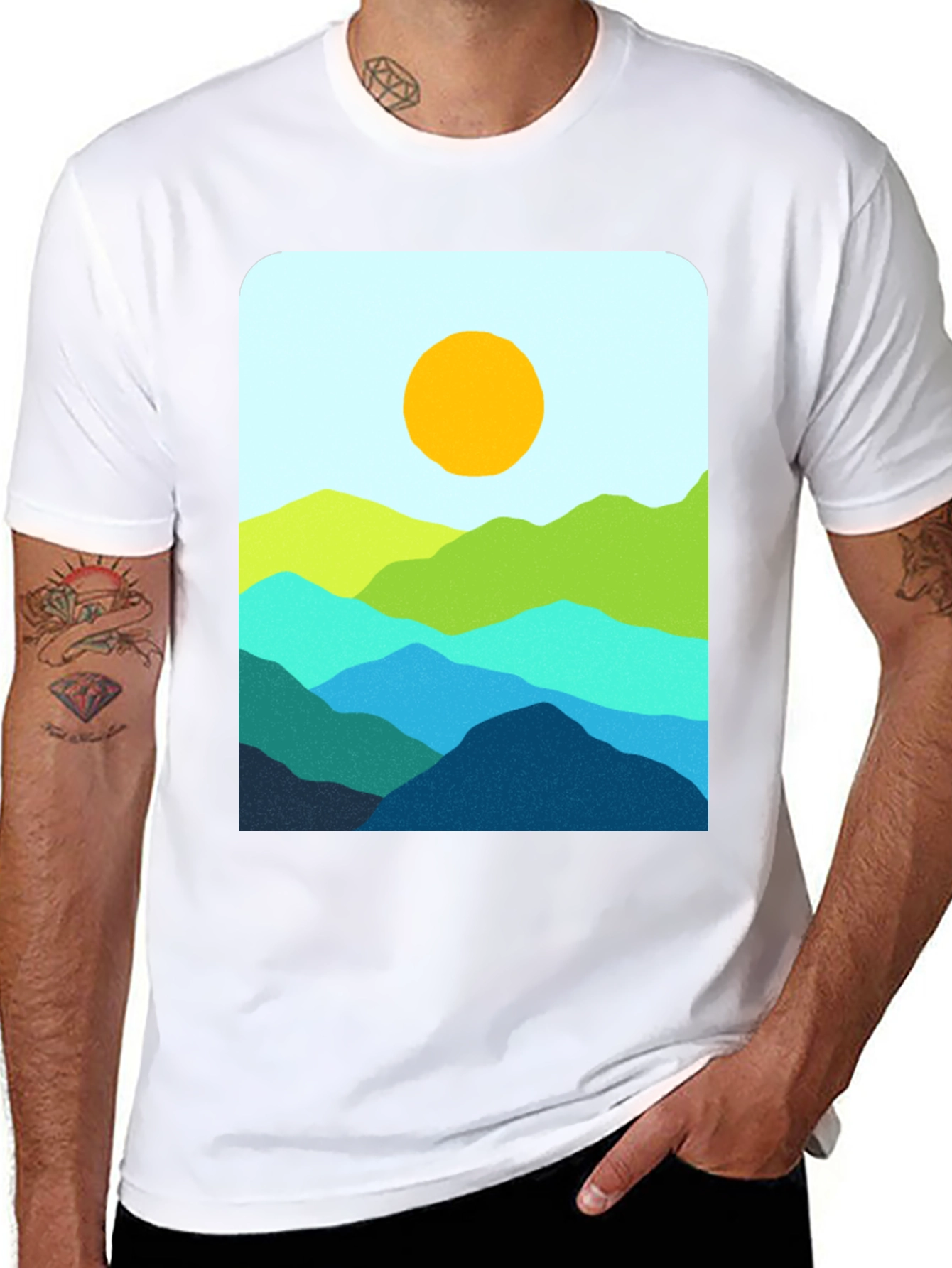 Black Mountainscape Graphic T-Shirt - Stylish Nature Design view 8