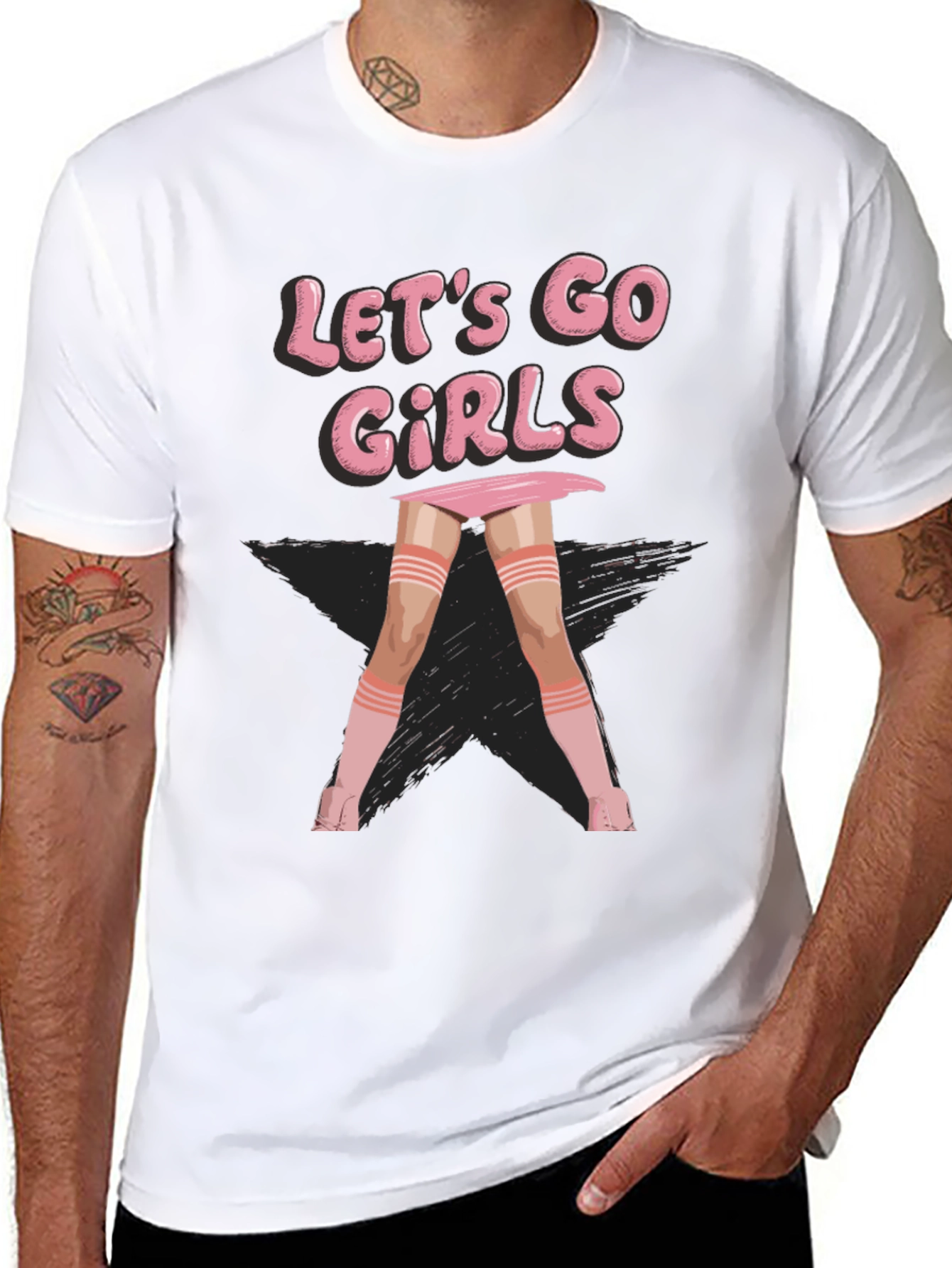 Black Let's Go Girls Black Graphic Tee view 8