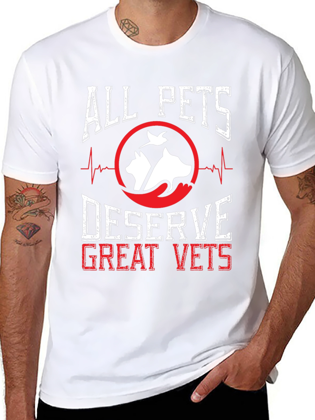 Black All Pets Deserve Great Vets T-Shirt view 8