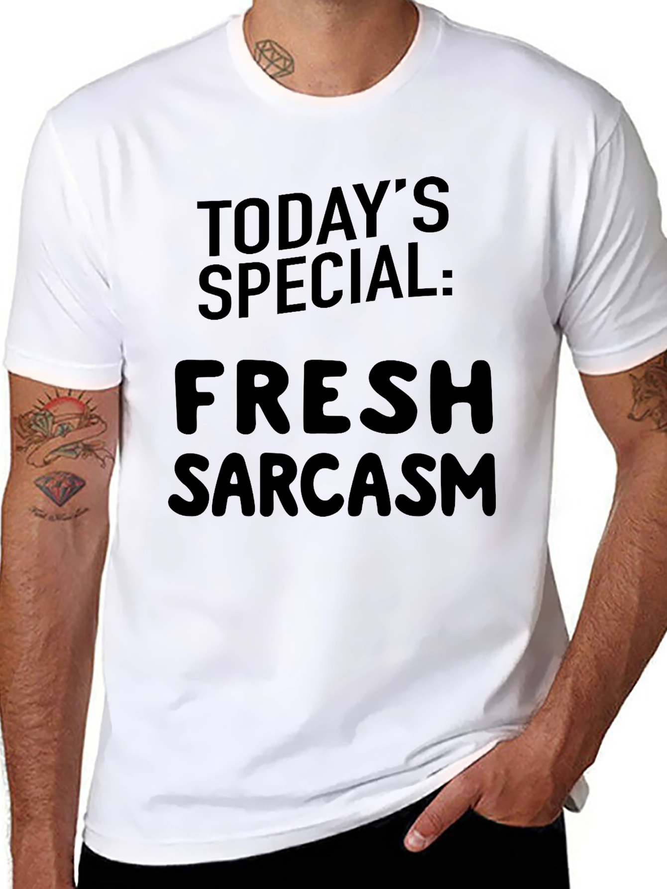 Black Funny Sarcastic Black Graphic T-Shirt view 8